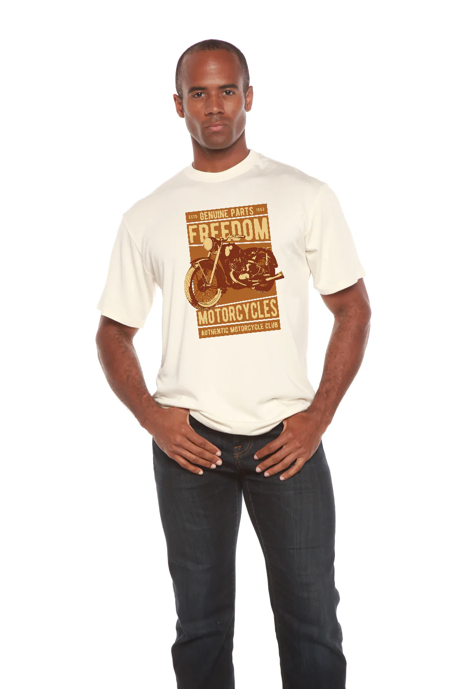 Freedom Motorcycles Men's Bamboo Viscose/Organic Cotton Short Sleeve Graphic T-Shirt - Image 4