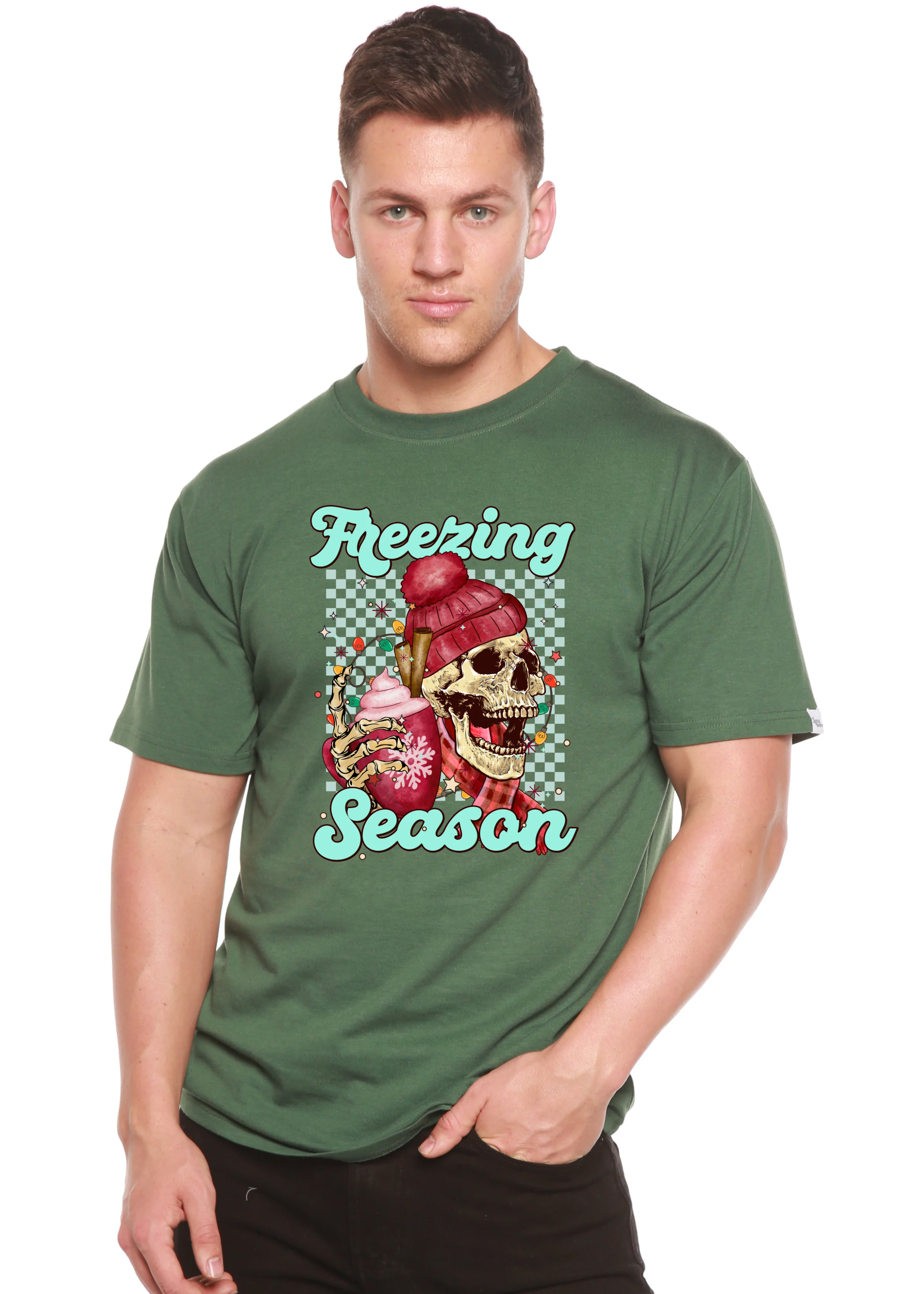 Freezing Season Unisex Bamboo Viscose/Organic Cotton Short Sleeve Graphic T-Shirt - Image 6