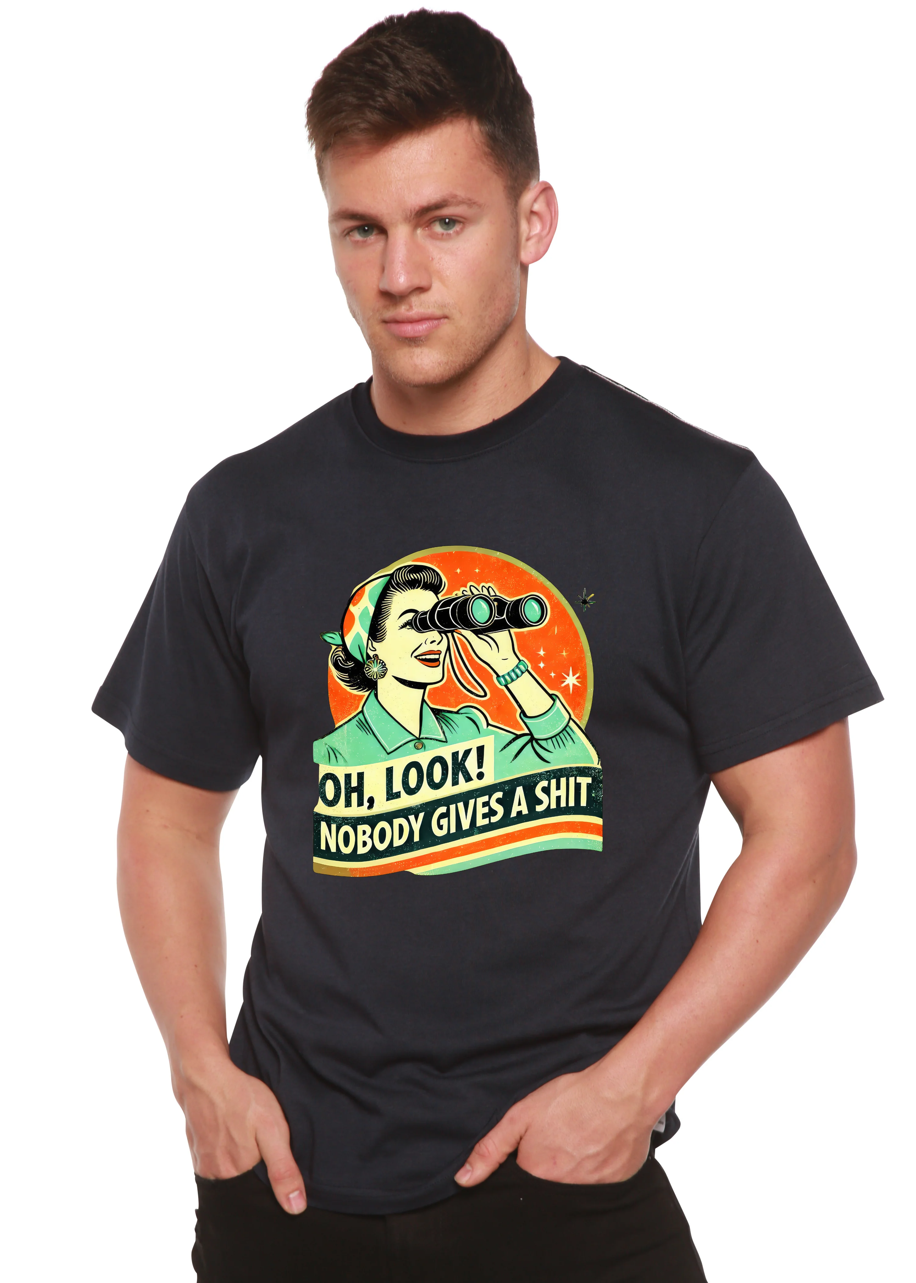 Funny Retro Woman Unisex Bamboo/Cotton Graphic T-Shirt - Image 13