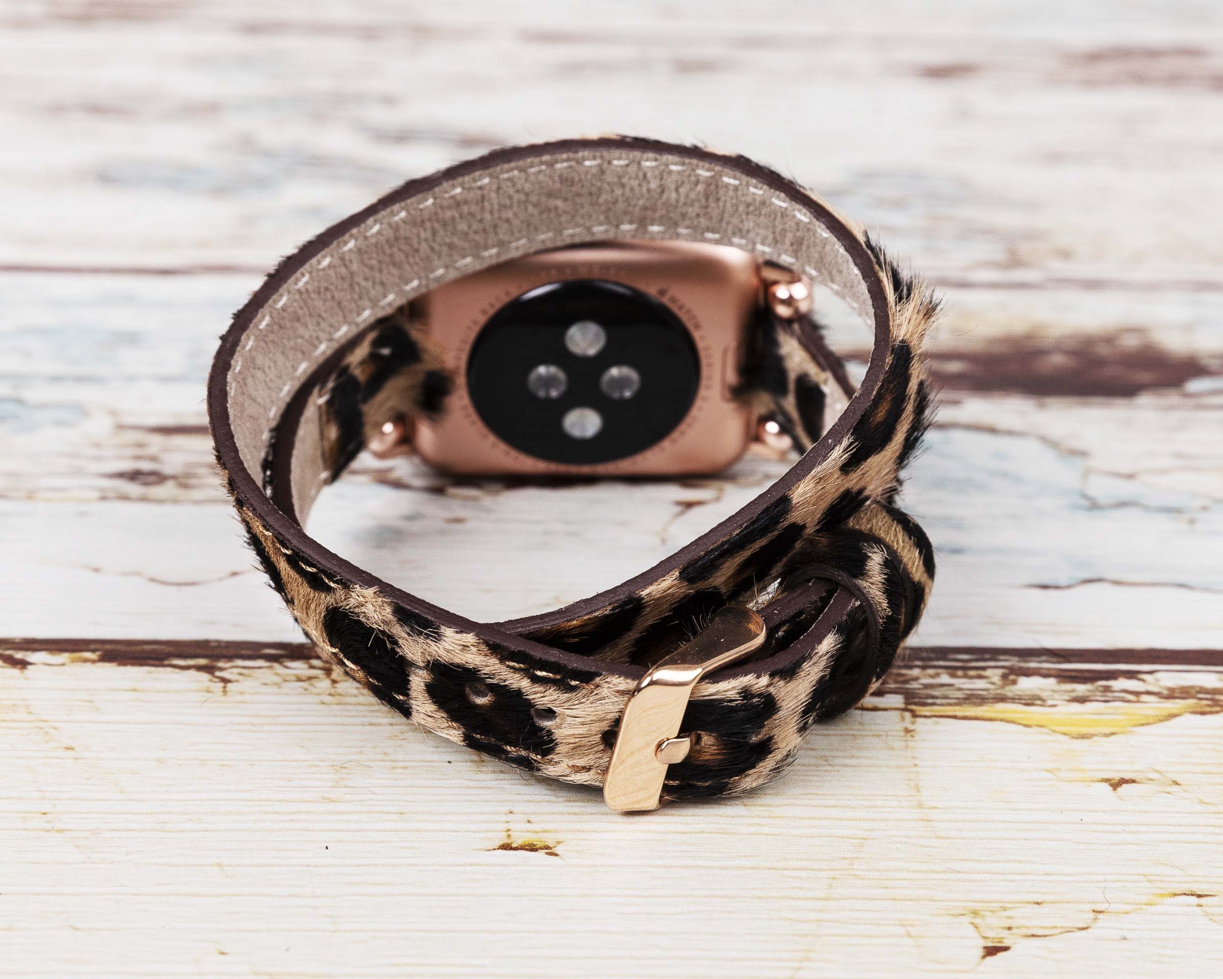 Genuine Leather Double Wrap Apple Watch Band Series 11/10/9/8/7/6/5/4/ SE / Ultra 1/2/3 - Image 2