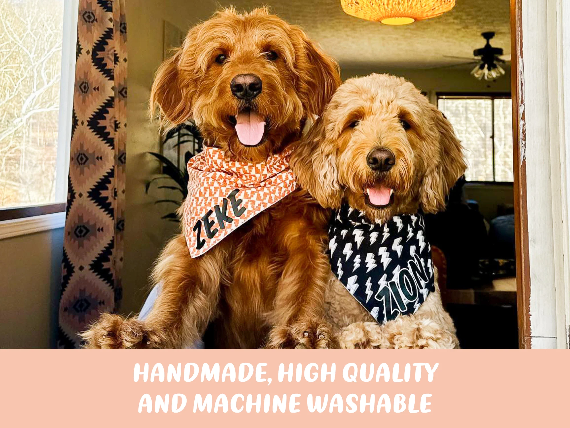 "Gingham Peaches" Dog Bandana - Image 2