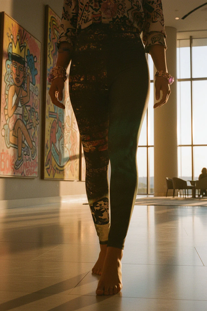 Girl Army Water Brushed Print High Waisted Leggings - Image 6
