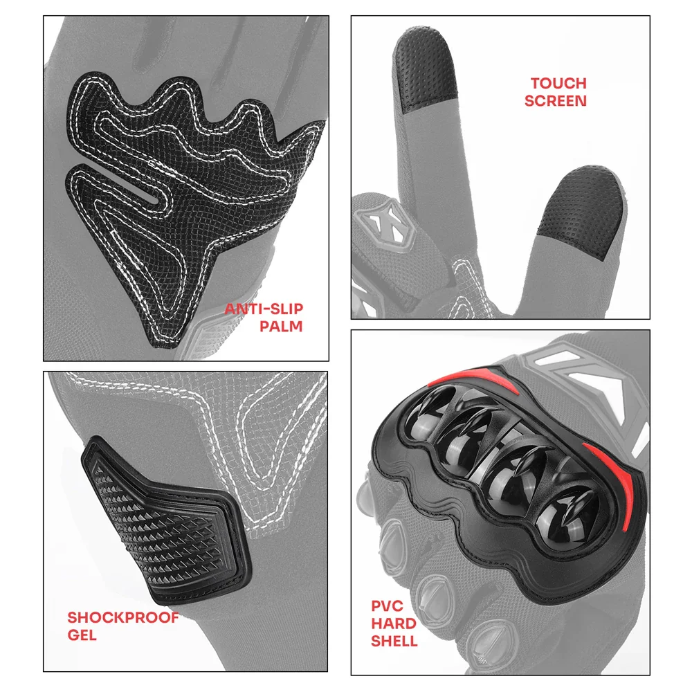 Gloves Summer Riding Hard Knuckle Touchscreen Gloves - Image 15