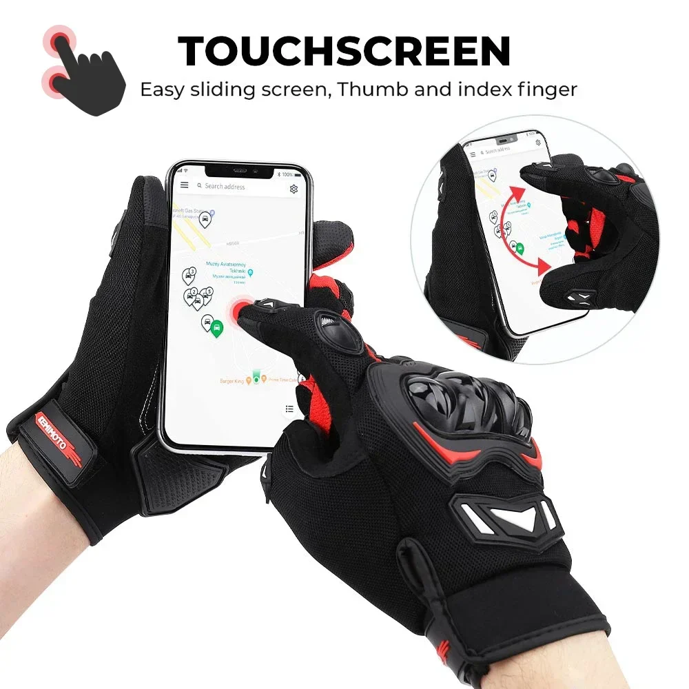 Gloves Summer Riding Hard Knuckle Touchscreen Gloves - Image 2