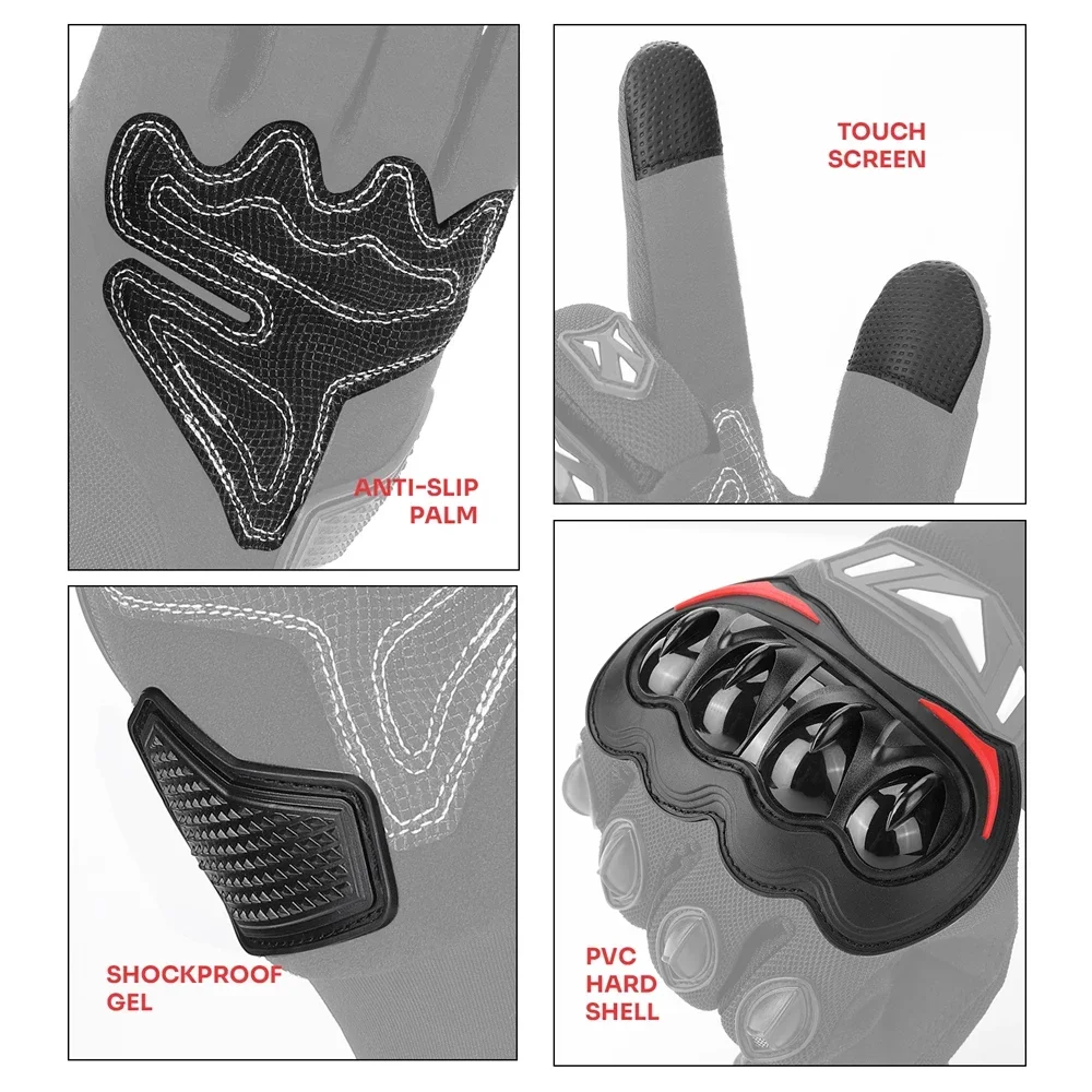 Gloves Summer Riding Hard Knuckle Touchscreen Gloves - Image 5