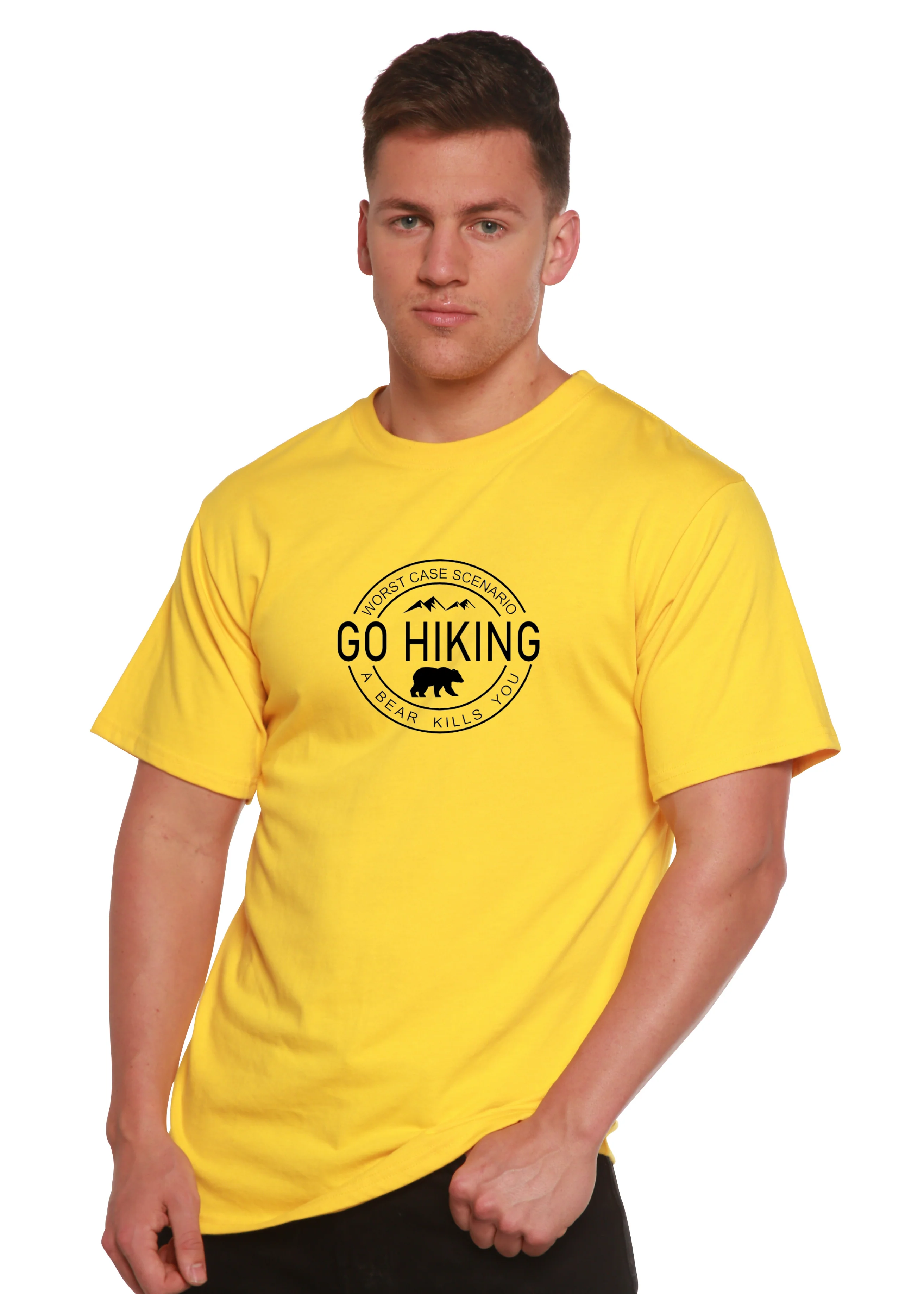 Go Hiking Men's Bamboo Viscose/Organic Cotton Short Sleeve Graphic T-Shirt - Image 3