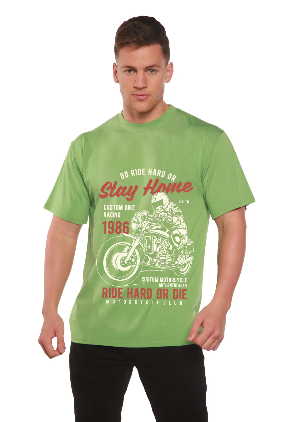 Go Ride Hard Men's Bamboo Viscose/Organic Cotton Short Sleeve Graphic T-Shirt - Image 4