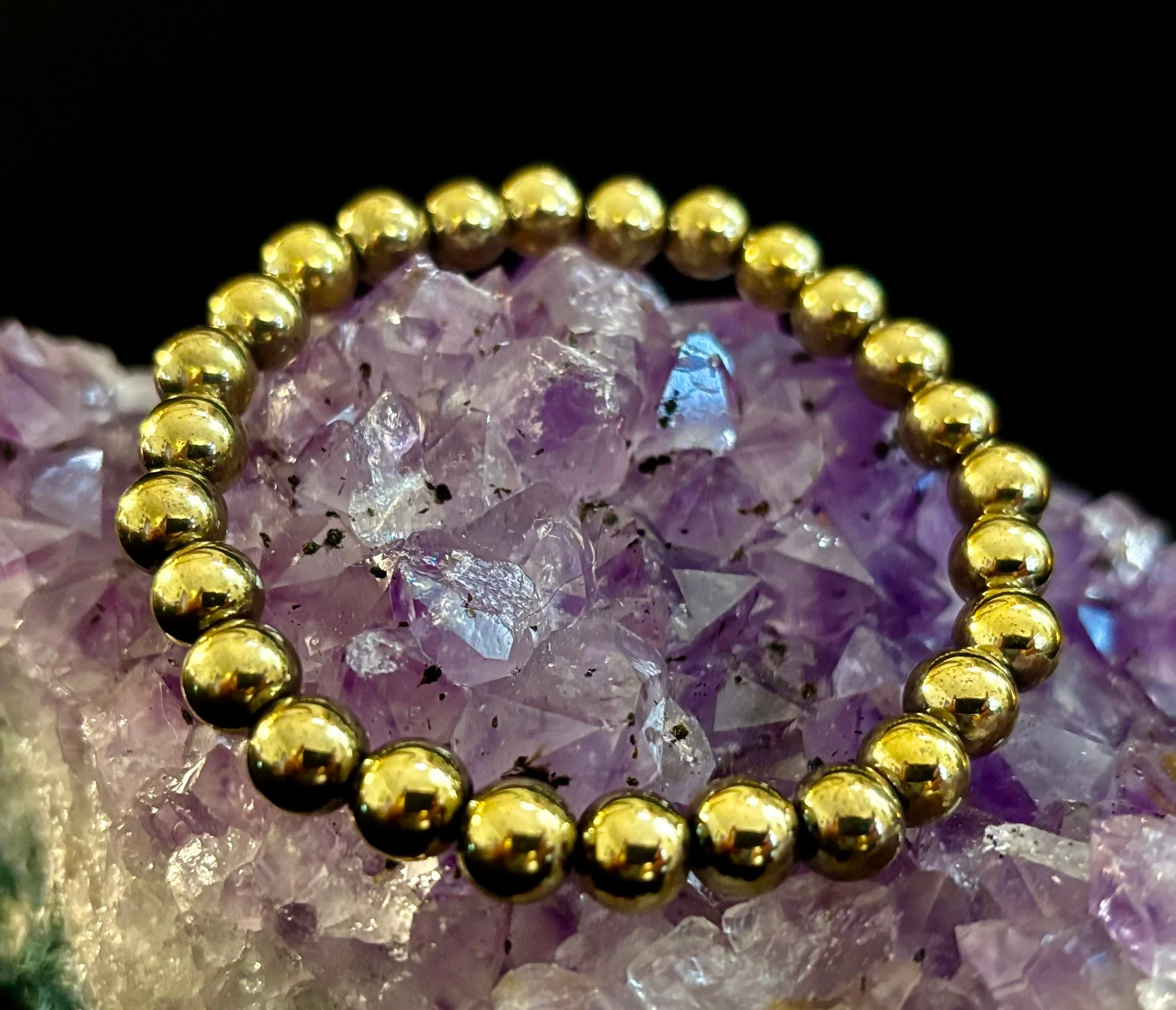 Golden Hematite Healing Bracelet β Strength β’ Confidence β’ Balance (8mm or 10mm, Medium Wrists) - Image 13
