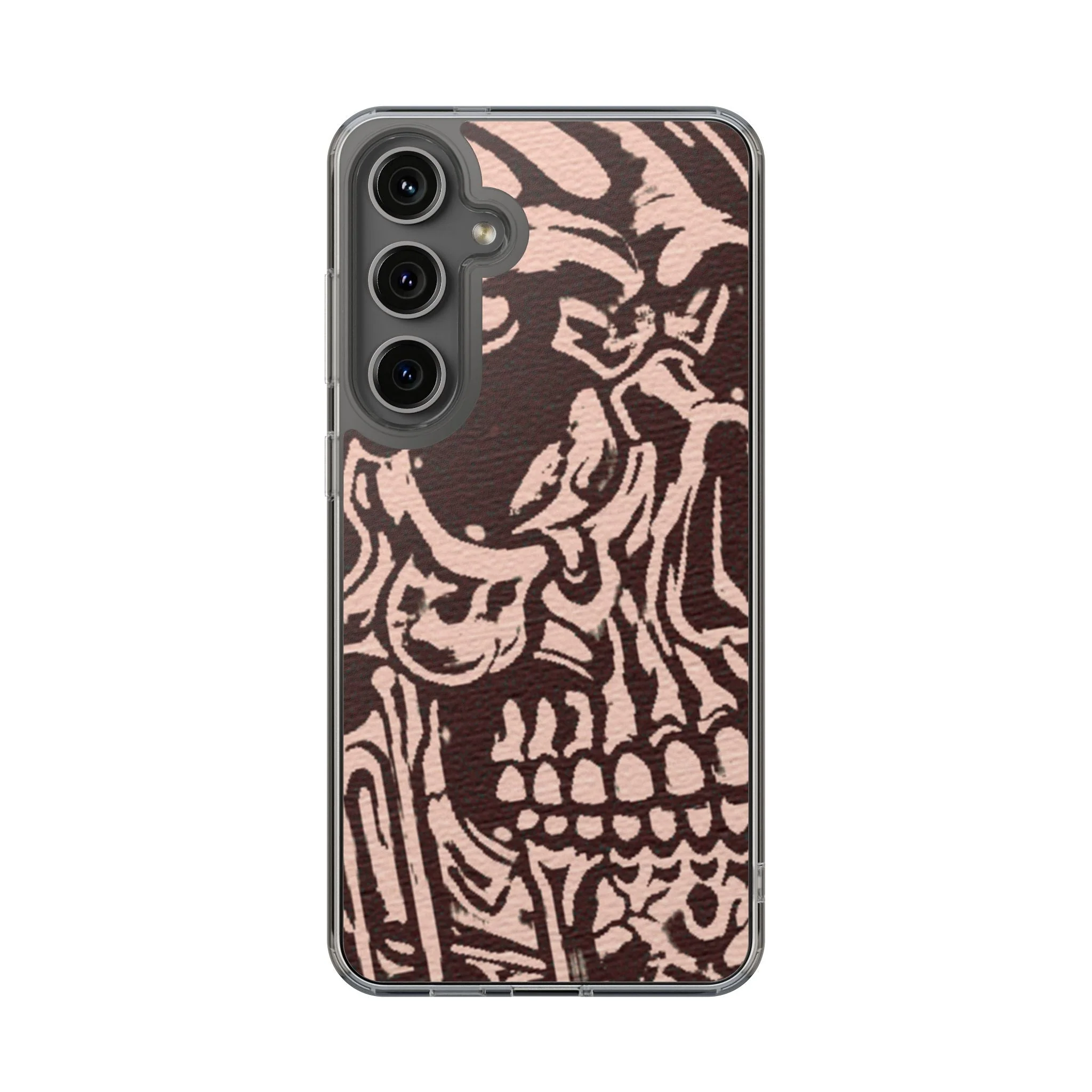 Gothic Abstract Skull Clear Phone Case - Image 21