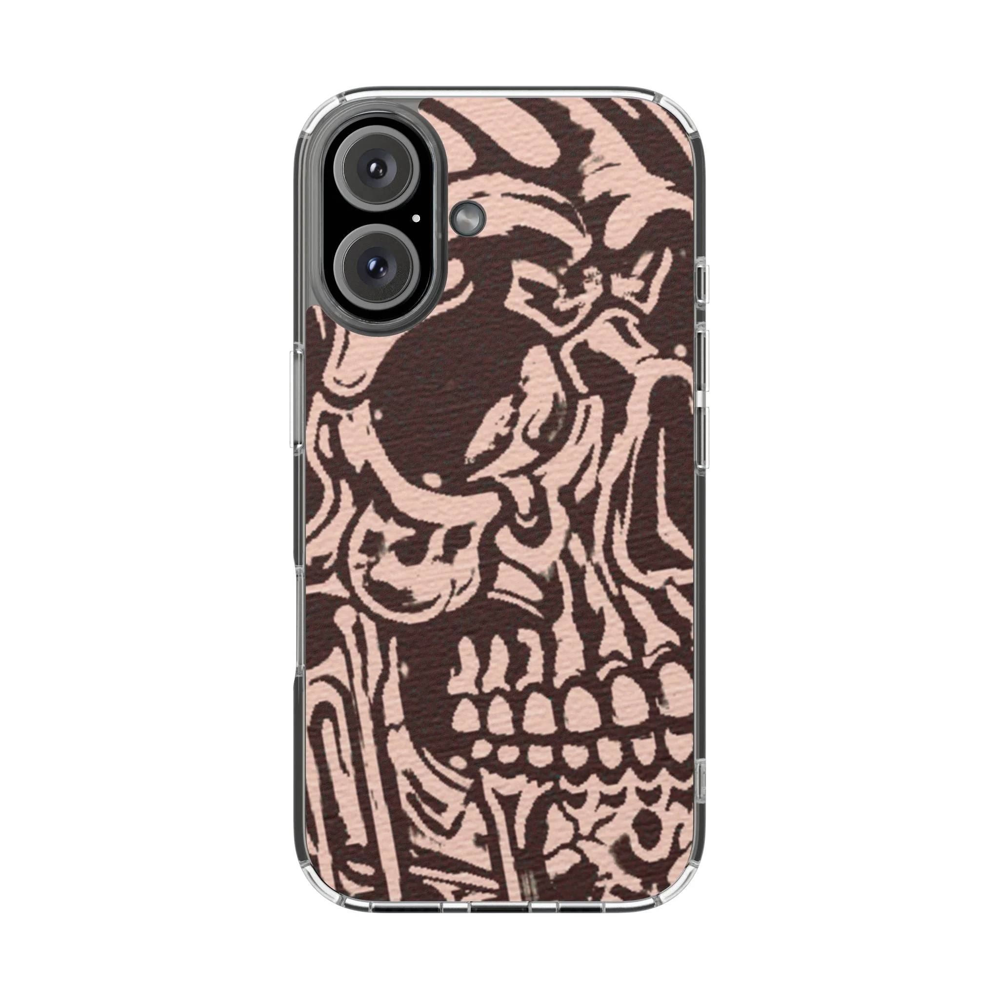 Gothic Abstract Skull Clear Phone Case - Image 23