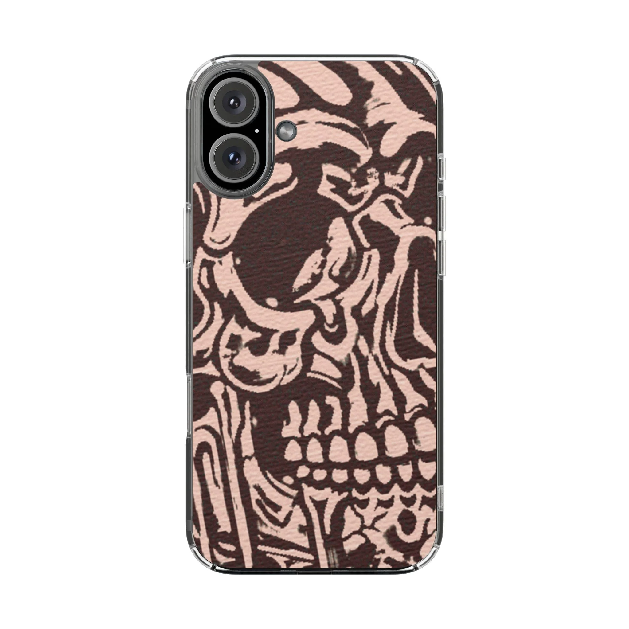 Gothic Abstract Skull Clear Phone Case - Image 25