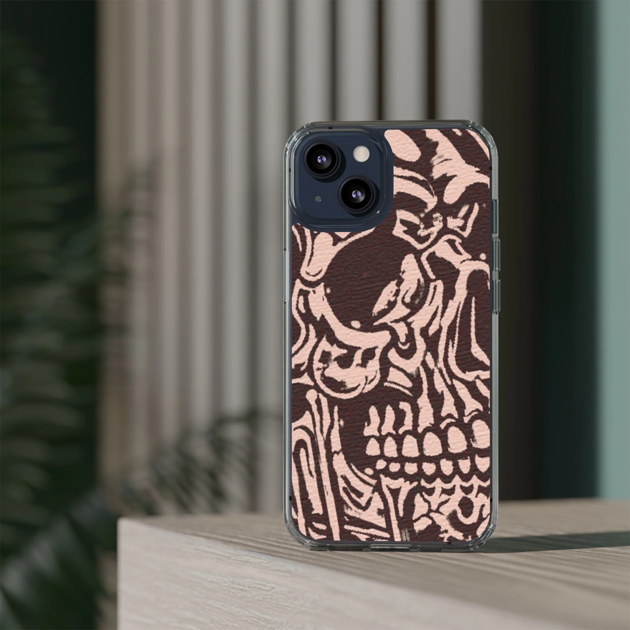 Gothic Abstract Skull Clear Phone Case - Image 31