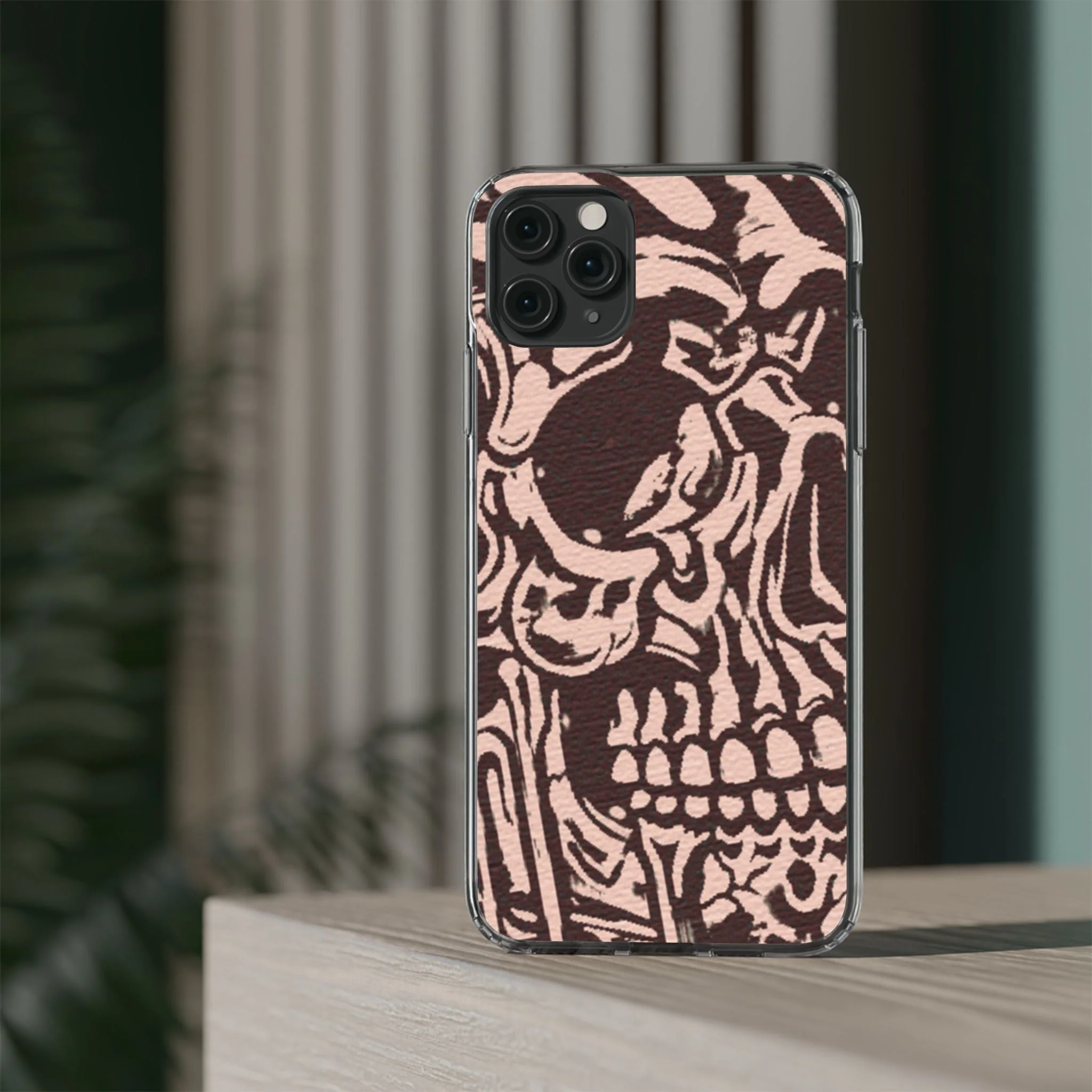 Gothic Abstract Skull Clear Phone Case - Image 51