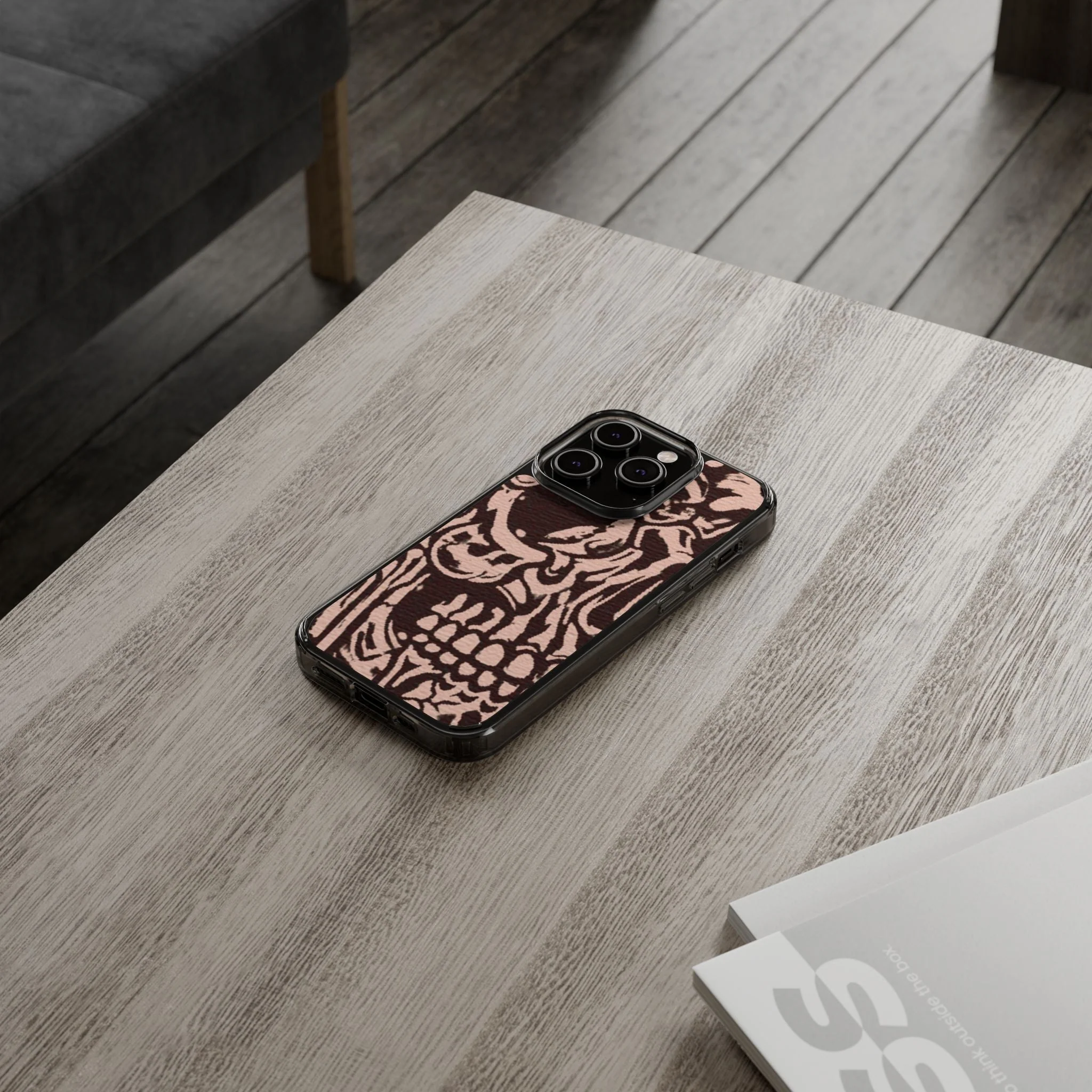 Gothic Abstract Skull Clear Phone Case - Image 55