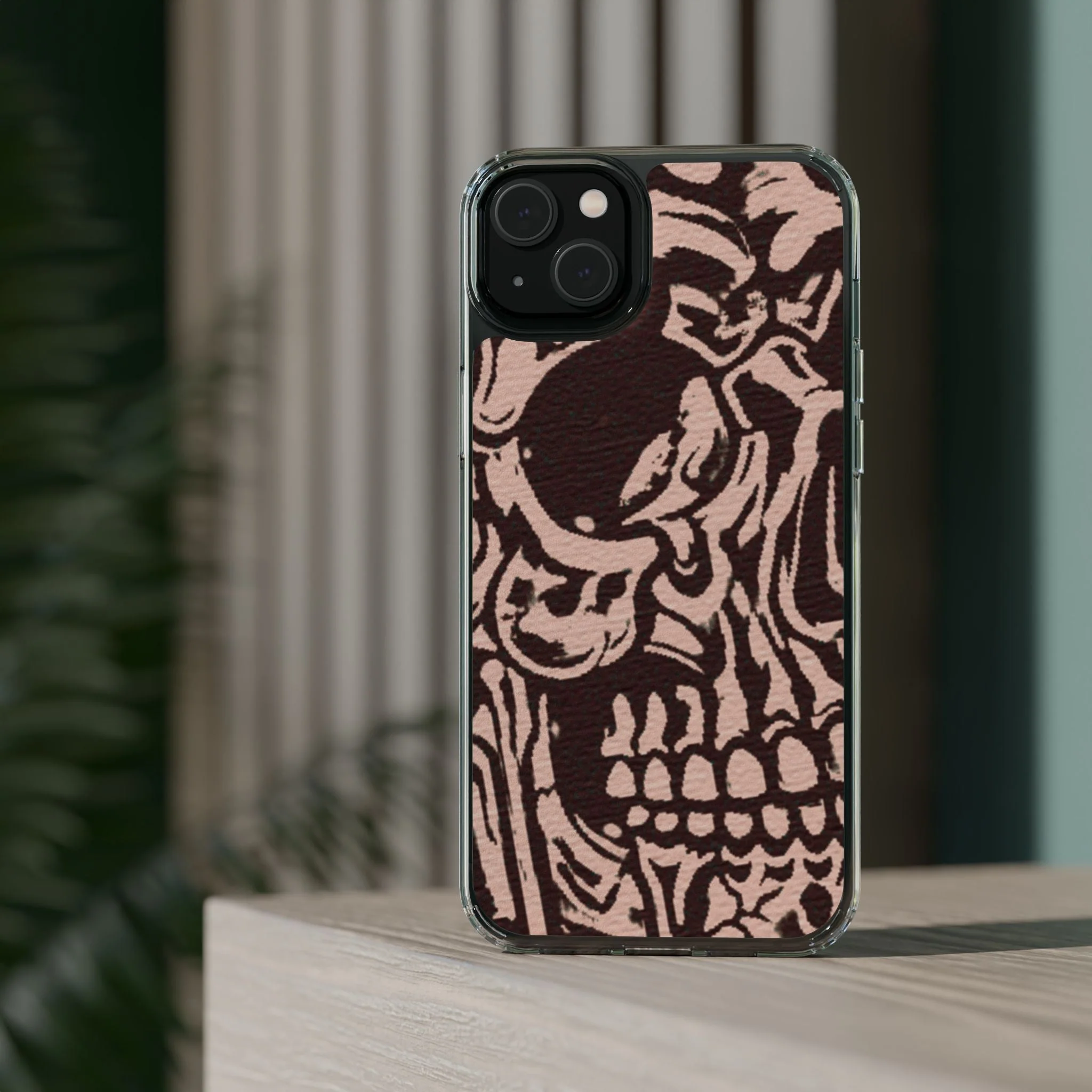 Gothic Abstract Skull Clear Phone Case - Image 59