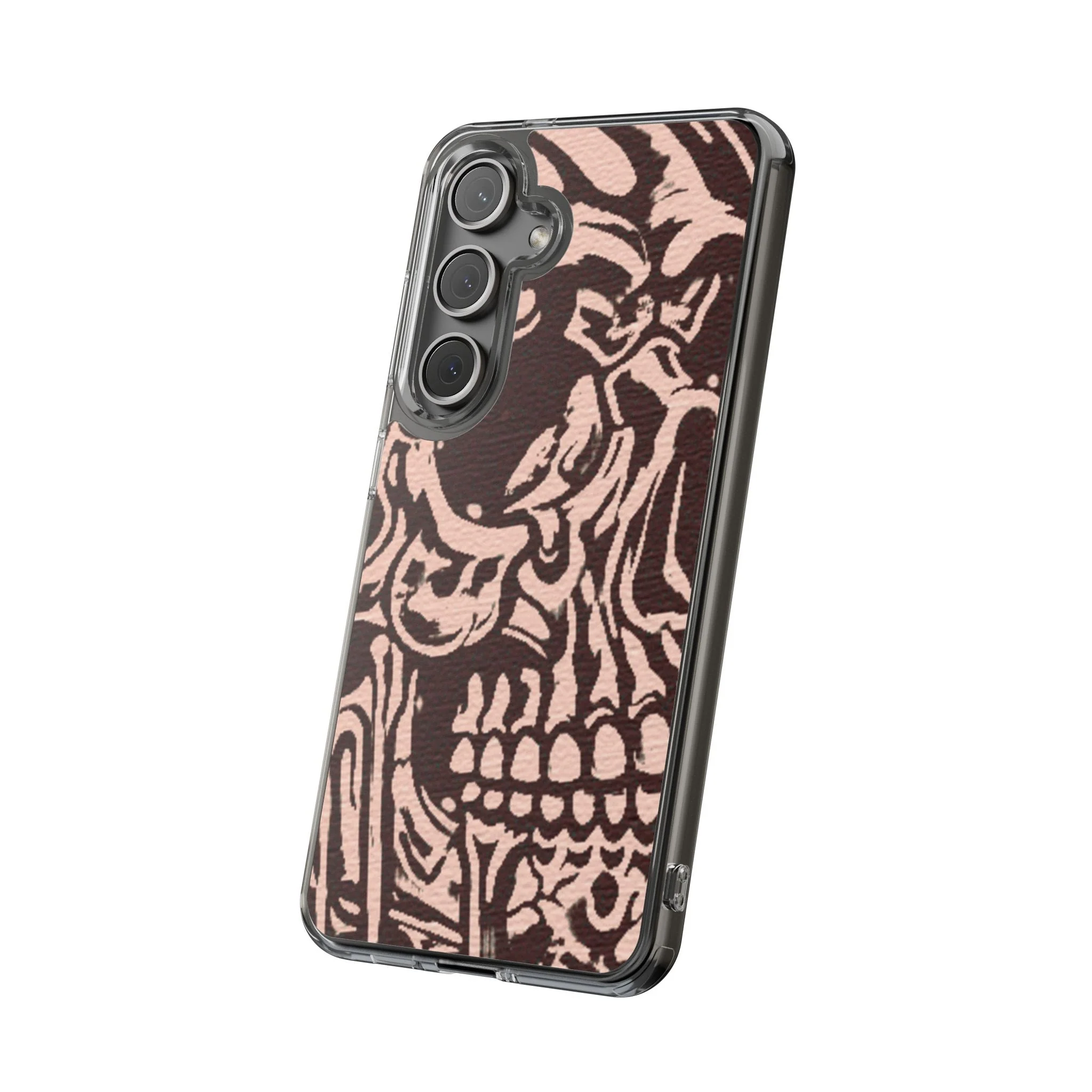 Gothic Abstract Skull Clear Phone Case - Image 73