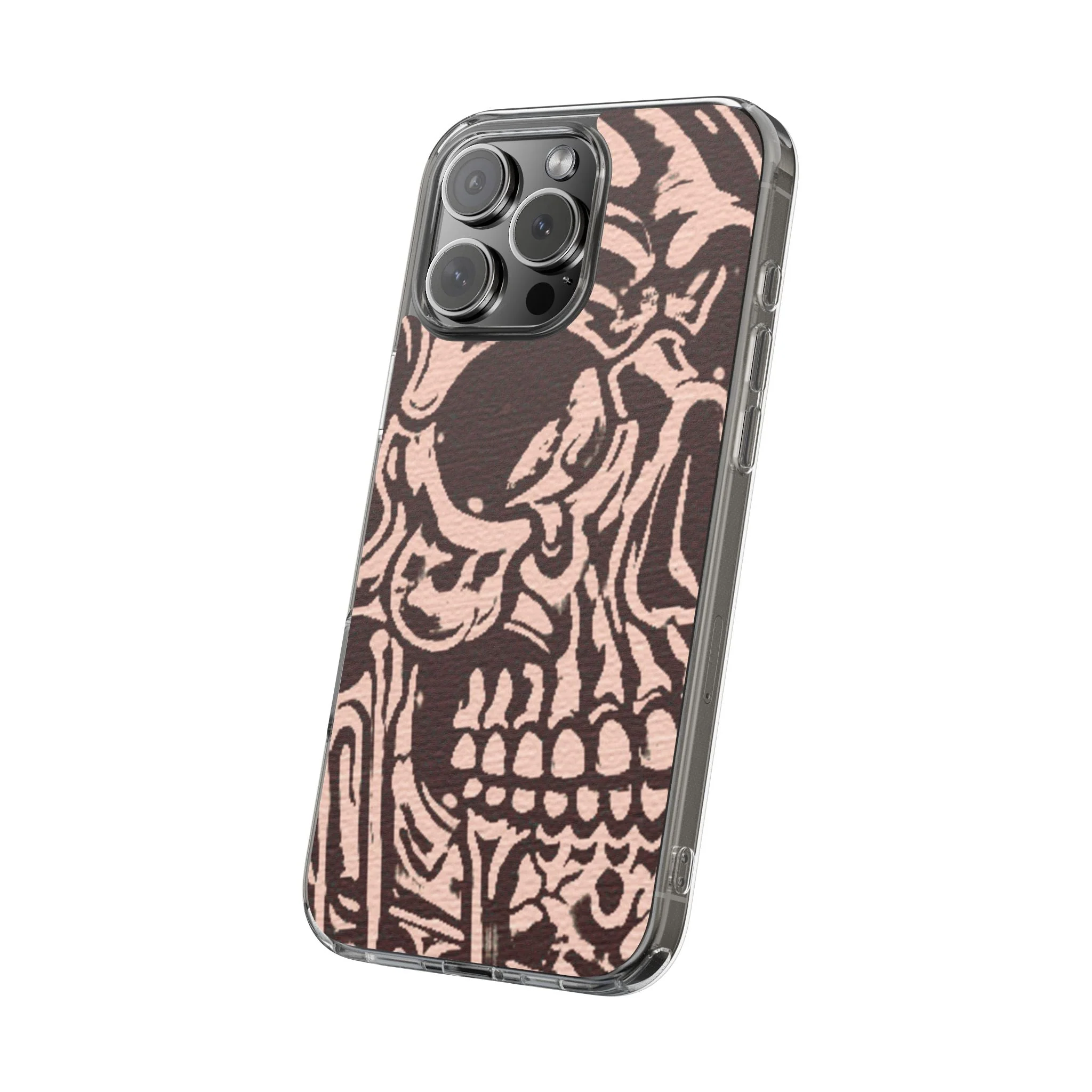 Gothic Abstract Skull Clear Phone Case - Image 91