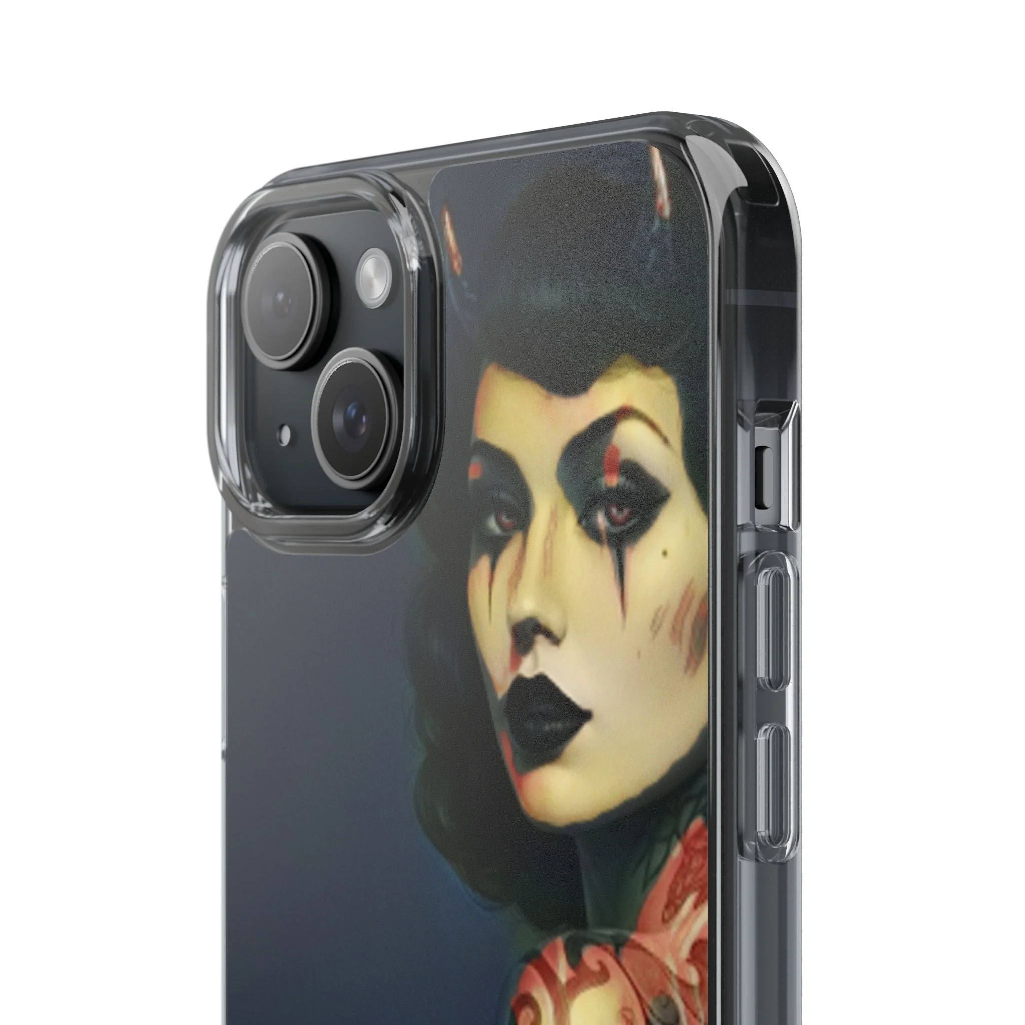 Gothic Devilish Tattooed Beauty Clear Phone Case - Image 41