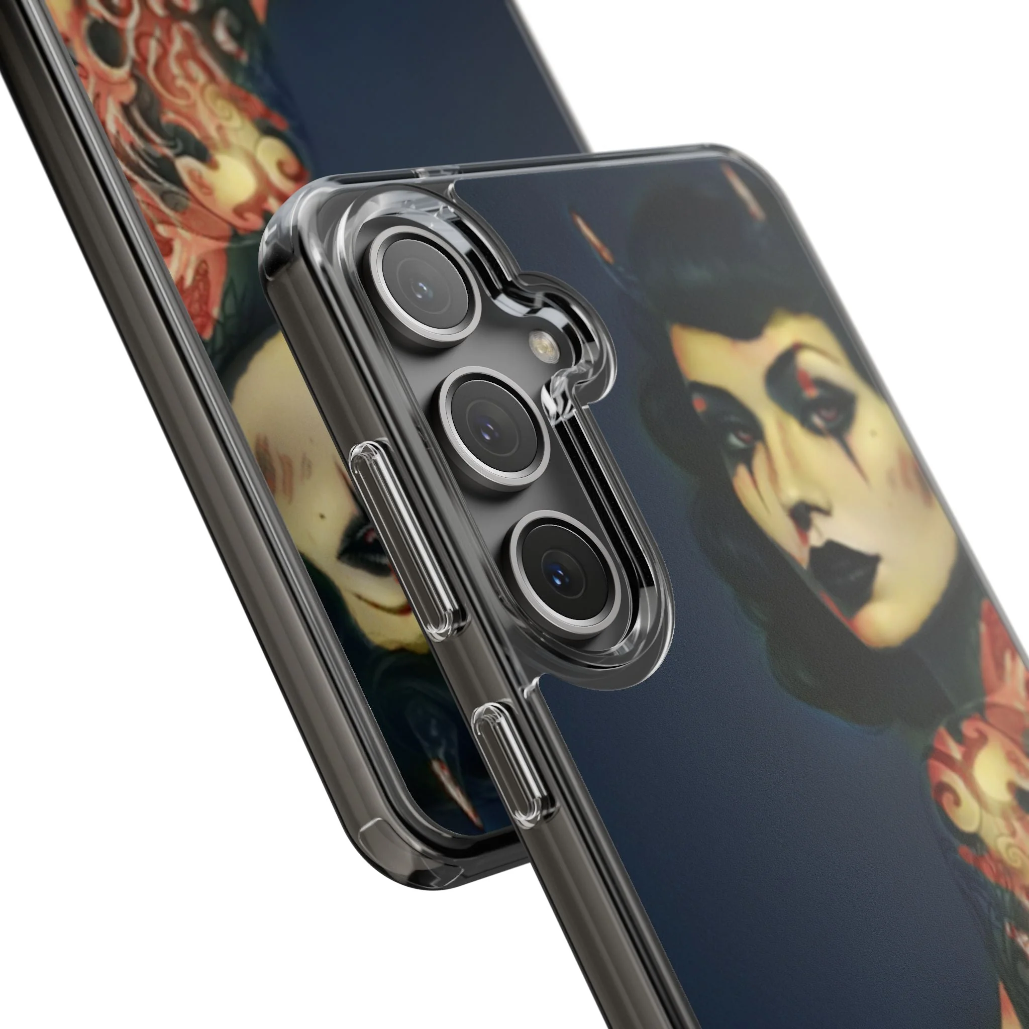 Gothic Devilish Tattooed Beauty Clear Phone Case - Image 46