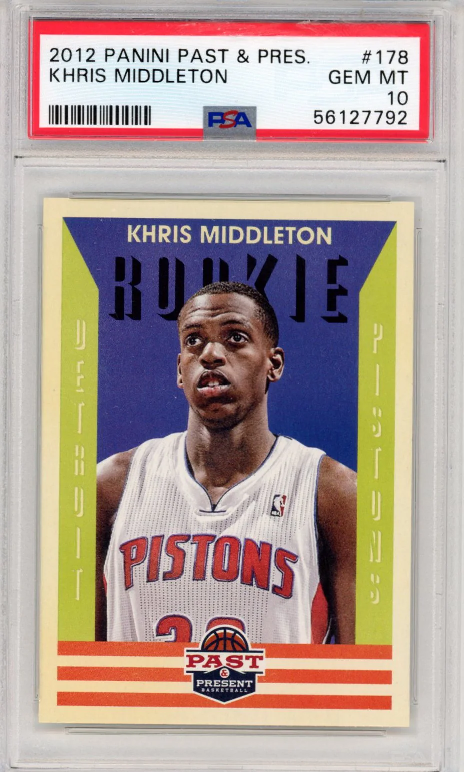 Graded 2012-13 Panini Past & Present Khris Middleton #178 Rookie RC Basketball Card PSA 10 Gem Mint - Image 3