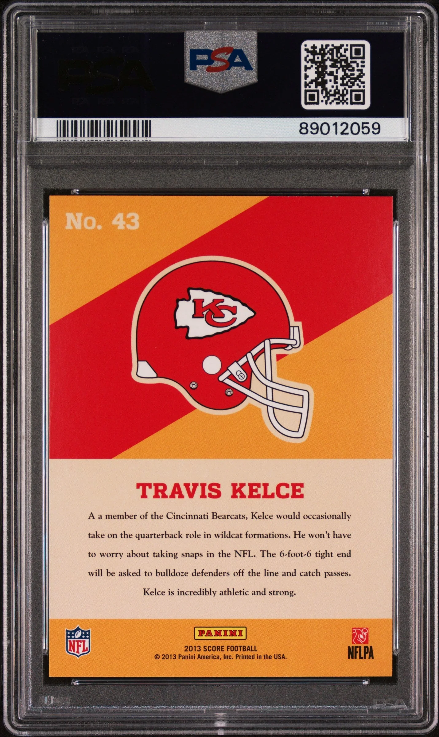 Graded 2013 Panini Score Travis Kelce #43 Hot Rookies Retail Rookie RC Football Card PSA 10 Gem Mint - Image 2