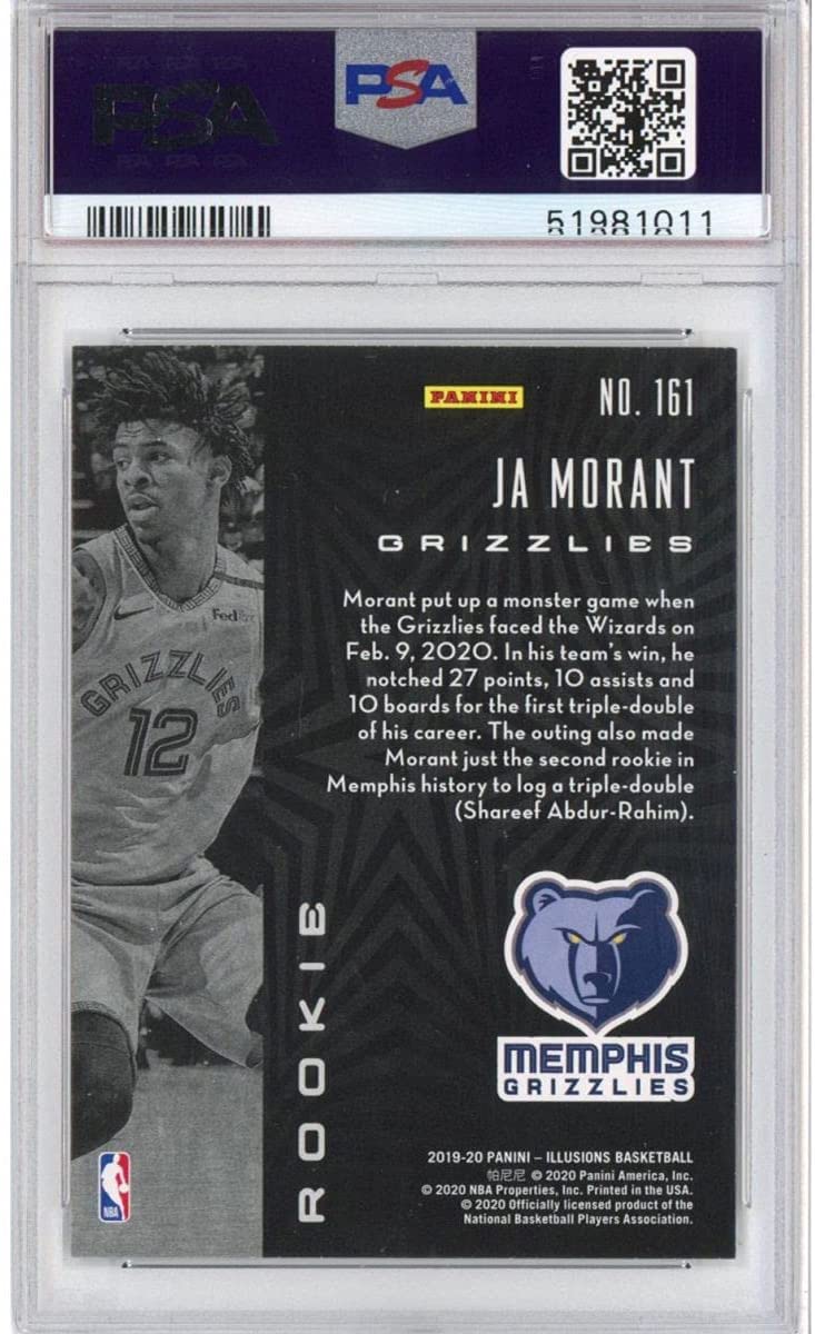 Graded 2019-20 Panini Illusions Ja Morant #161 Rookie RC Basketball Card PSA 10 Gem Mint - Image 2