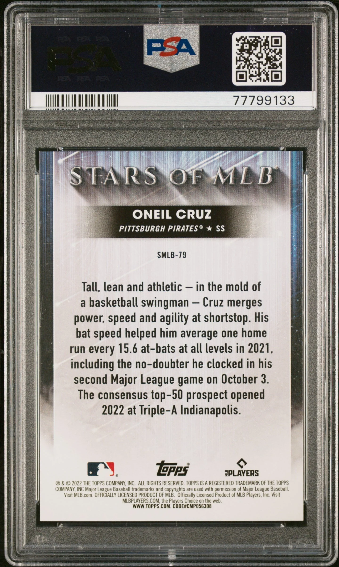 Graded 2022 Topps Oneil Cruz #SMLB79 Stars of MLB Update Rookie RC Baseball Card PSA 10 Gem Mint - Image 2