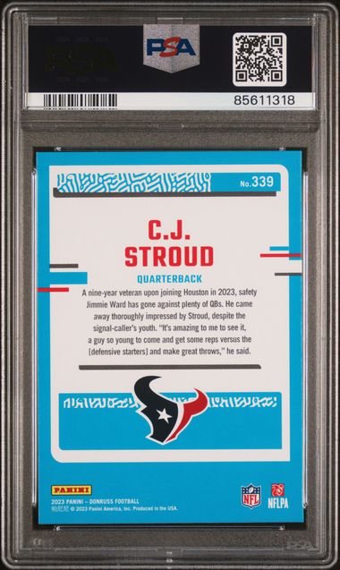 Graded 2023 Panini Donruss CJ Stroud #339 Rookie RC Football Card PSA 10 Gem Mint - Image 2