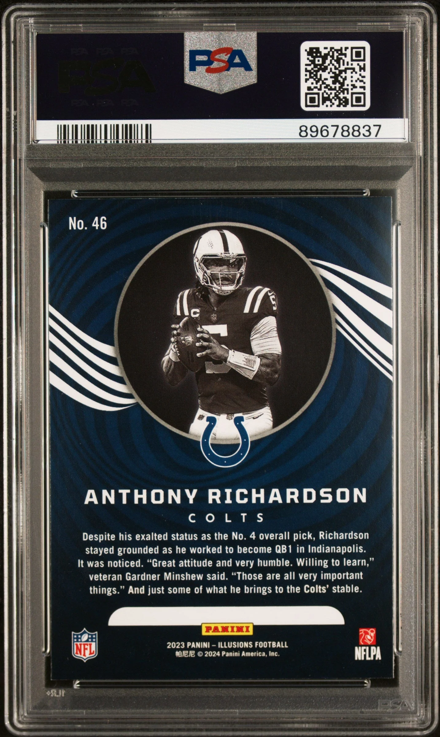 Graded 2023 Panini Illusions Anthony Richardson #46 Retail Rookie RC Football Card PSA 10 Gem Mint - Image 2