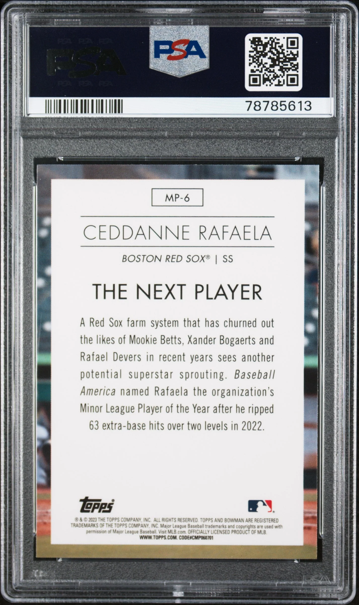 Graded 2023 Topps Bowman Ceddanne Rafaela #MP6 Modern Prospects Rookie RC Baseball Card PSA 10 Gem Mint - Image 2