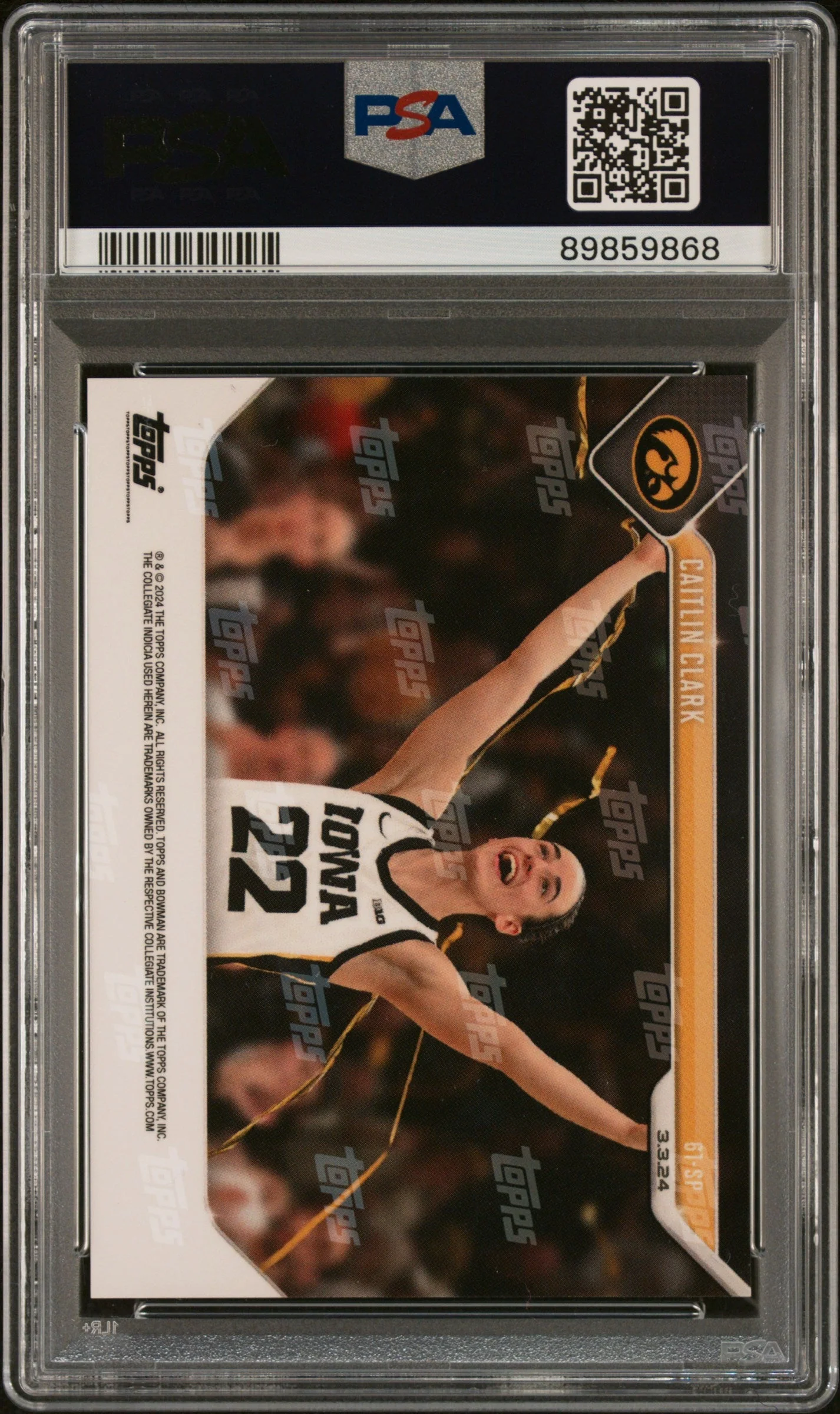 Graded 2023 Topps Bowman U Now Caitlin Clark #61SP Rookie RC Basketball Card PSA 10 Gem Mint - Image 2