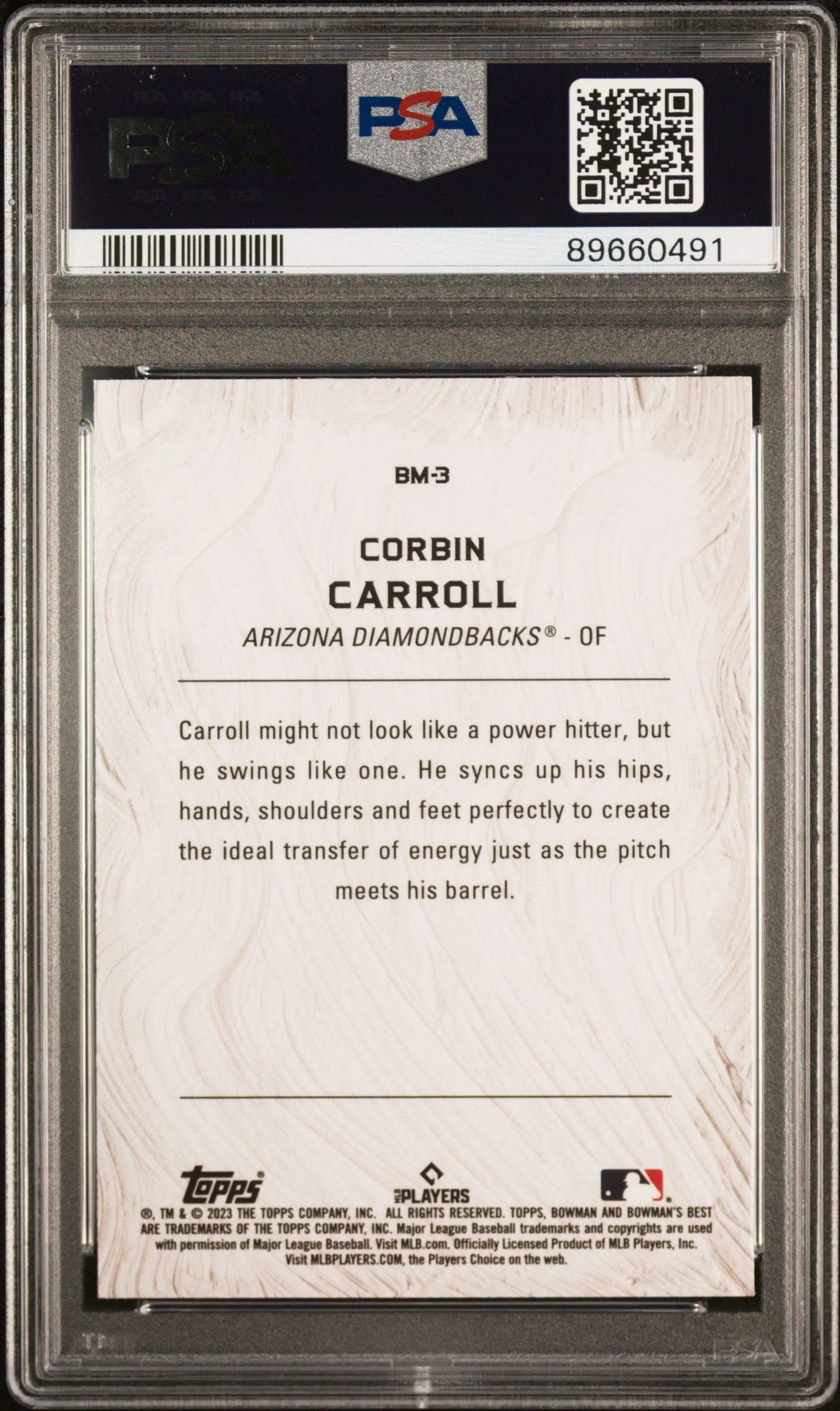 Graded 2023 Topps Bowmans Best Corbin Carroll #BM3 Masterpieces Rookie RC Baseball Card PSA 10 Gem Mint - Image 2