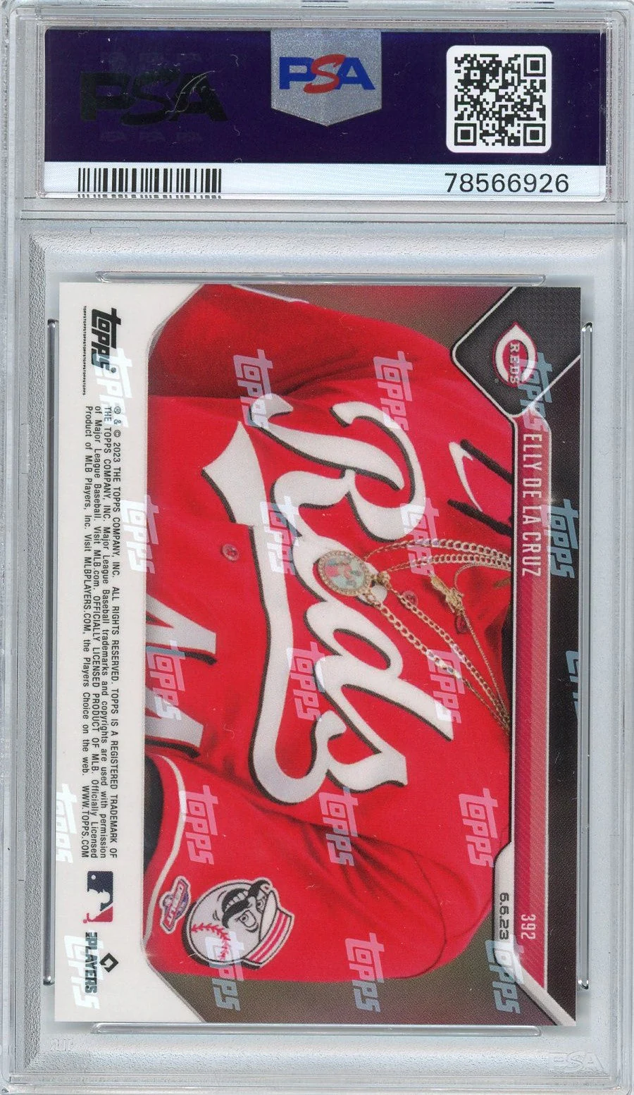 Graded 2023 Topps Now Elly De La Cruz #392 Rookie RC Baseball Card PSA 10 Gem Mint - Image 2