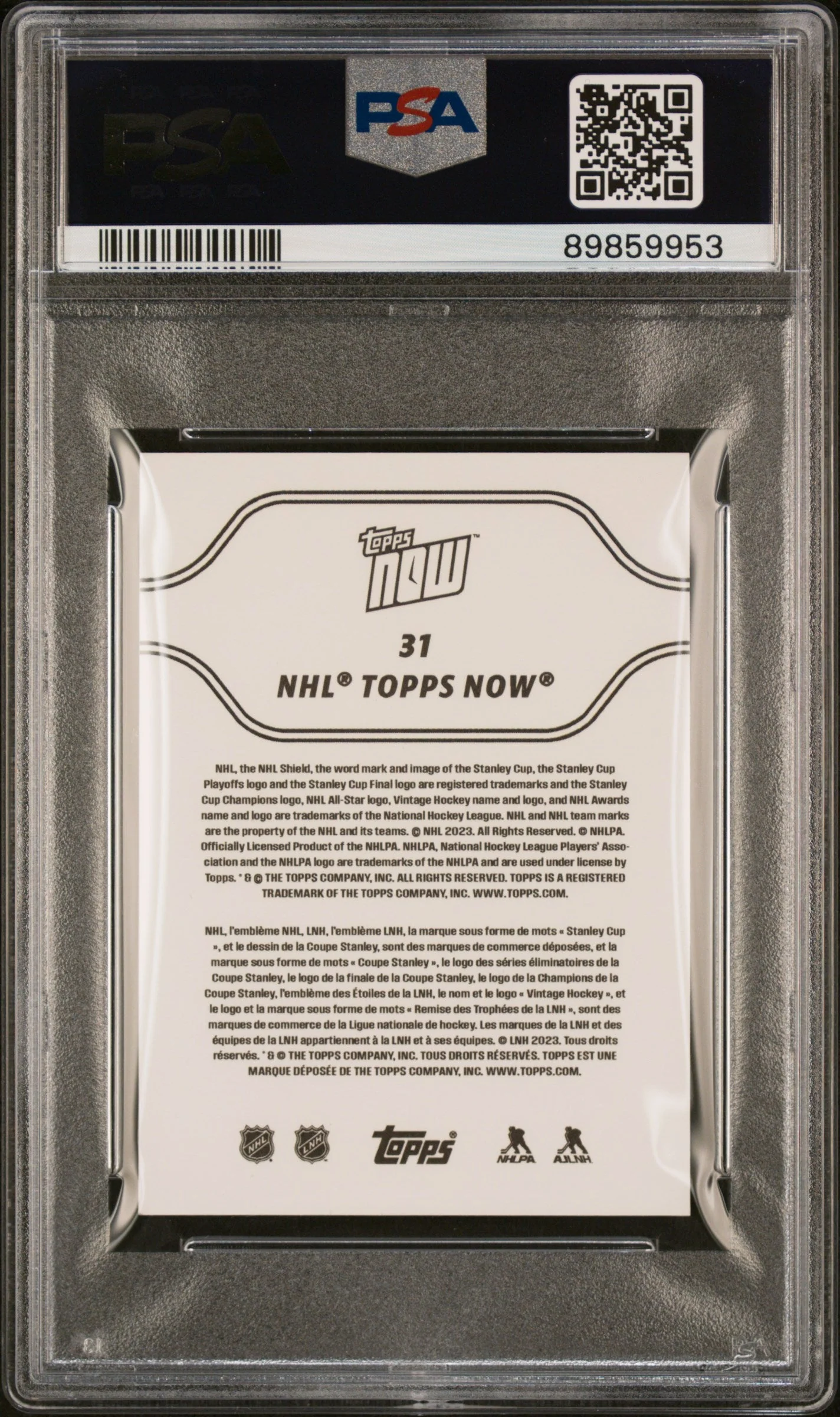 Graded 2023 Topps Now NHL Connor Bedard #31 Stickers Rookie RC Hockey Card PSA 9 Mint - Image 2