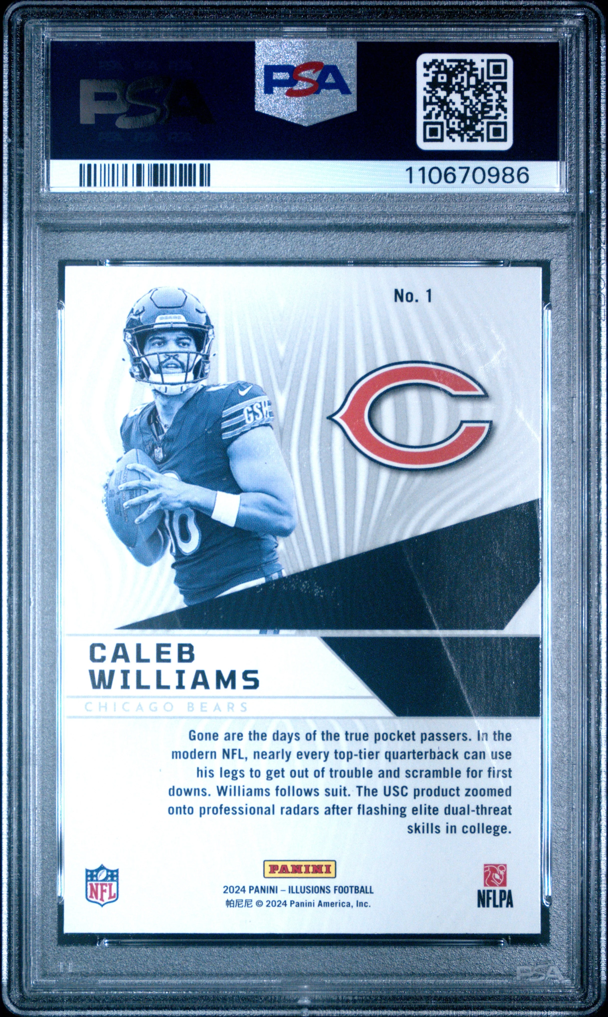 Graded 2024 Panini Illusions Caleb Williams #1 Amazing Rookie RC Football Card PSA 10 Gem Mint - Image 2
