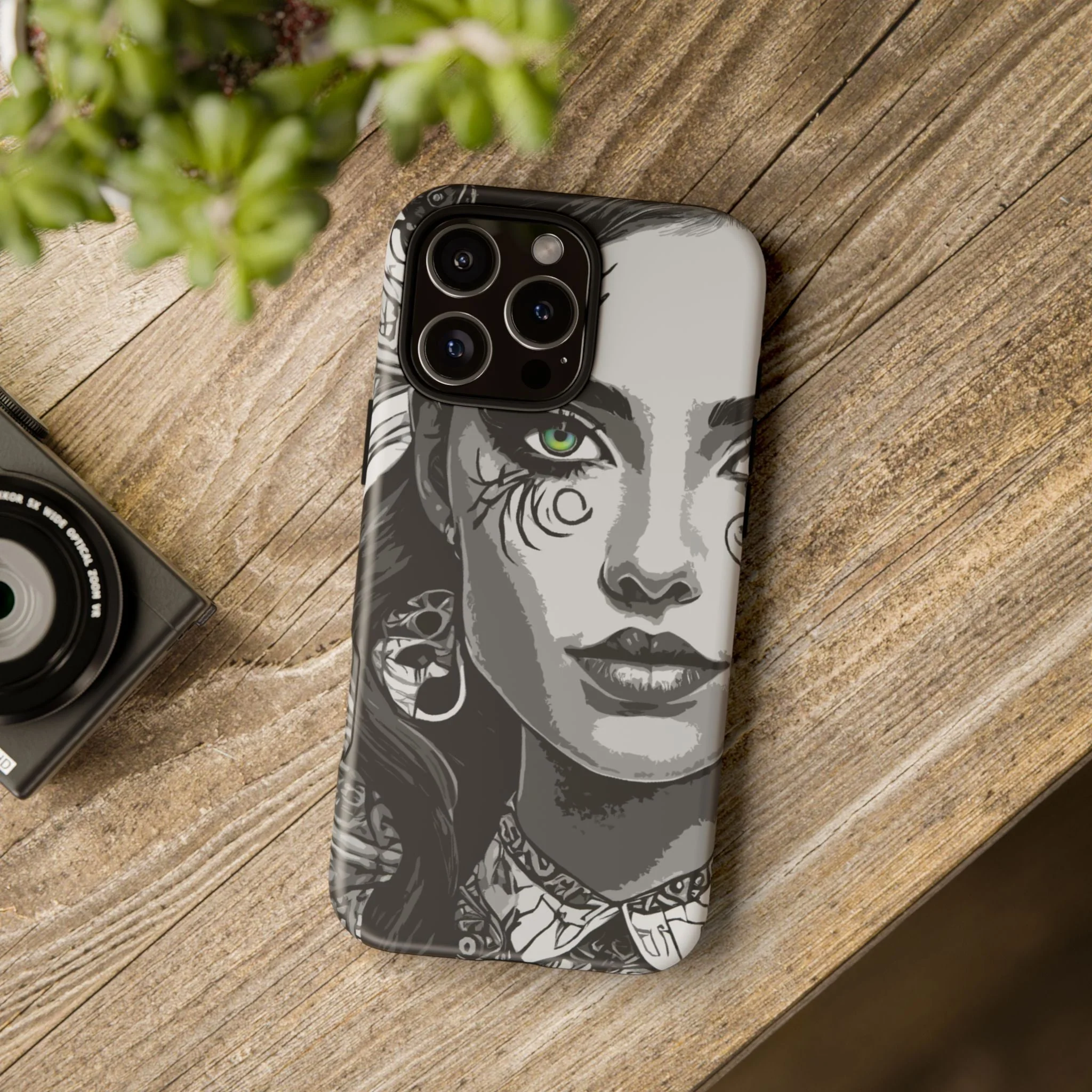 Green Eyed Devilish Beauty Tough Phone Case - Image 92
