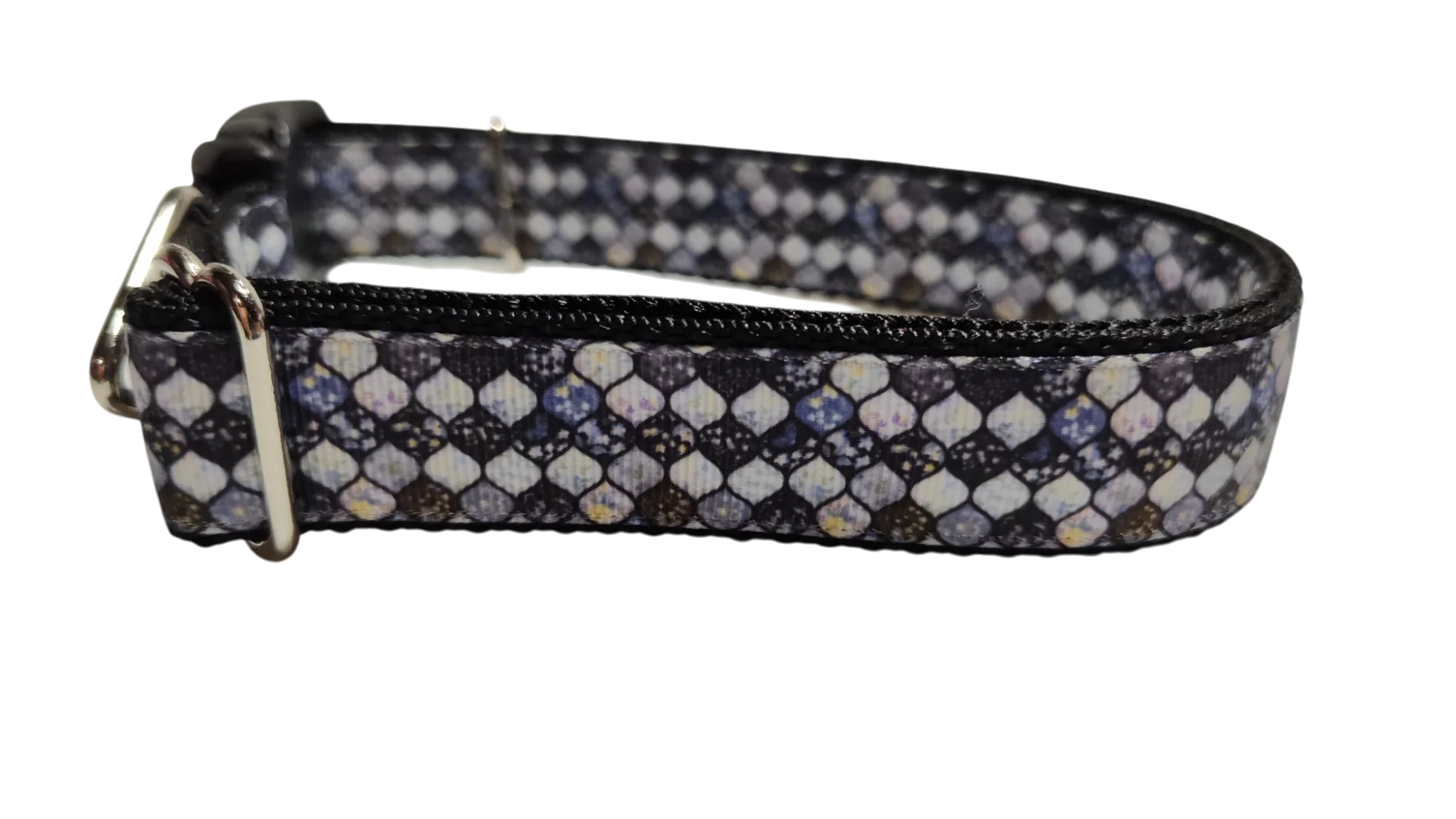 Grey Mosaic Nylon Dog Collar