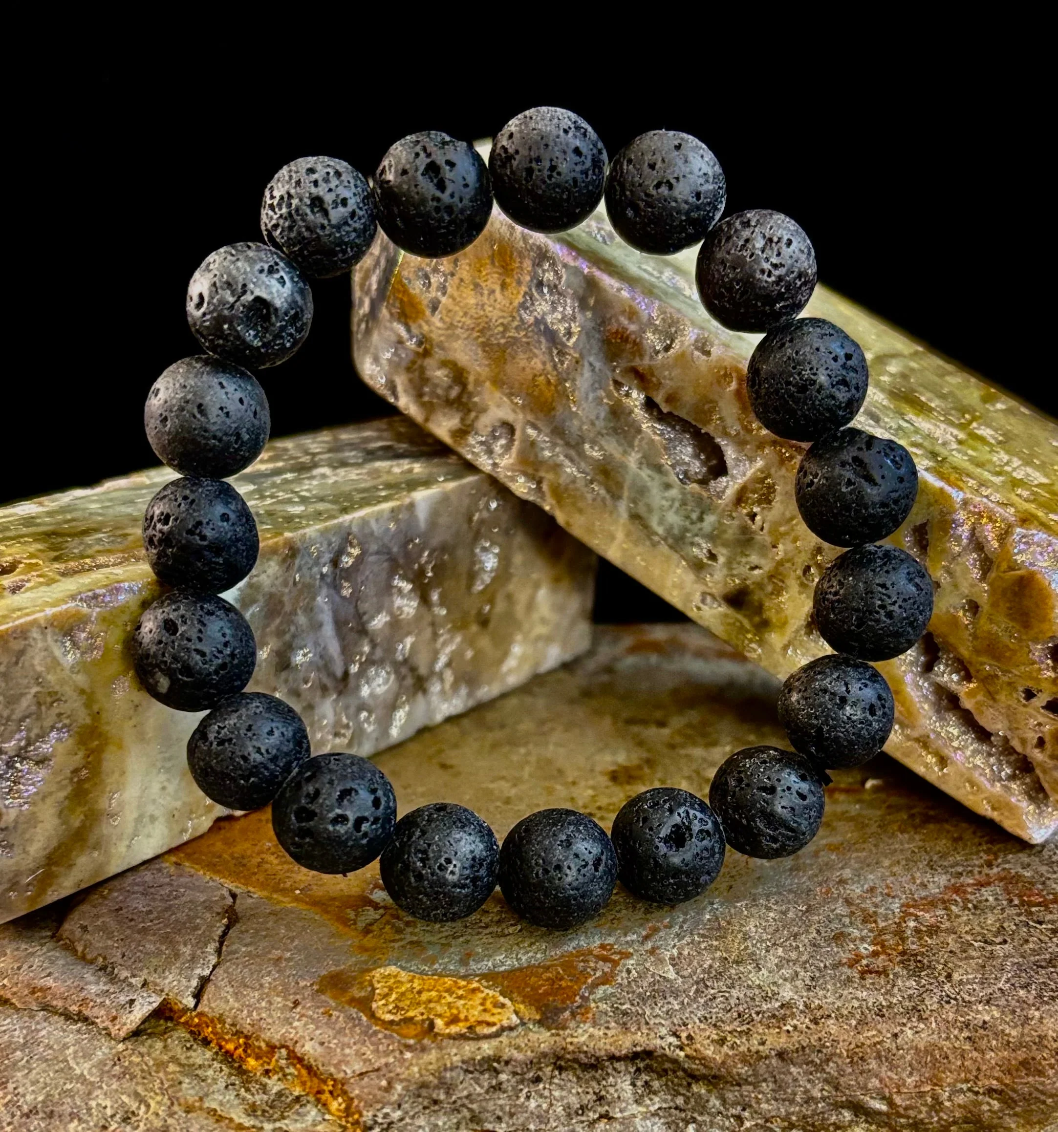 Grounded Energy Lava Rock Bracelet β Strength β’ Stability β’ Protection (10mm, Small Wrists) - Image 3