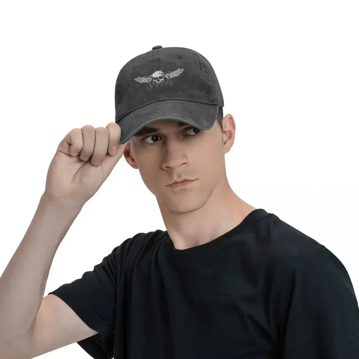 Guitar Rock Multicolor Skull Wing Baseball Caps - Image 5