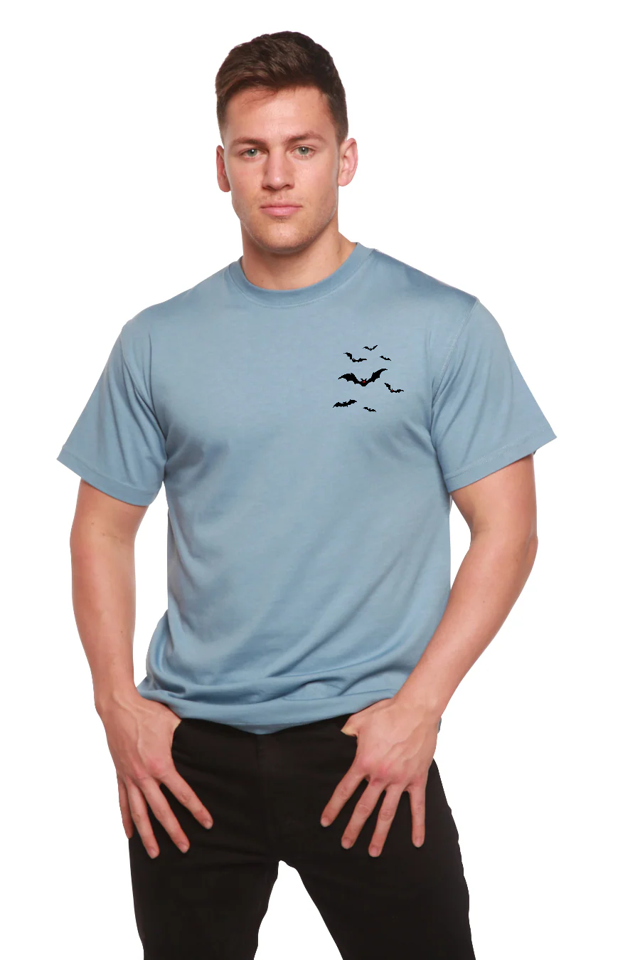 Halloween Bats Bamboo Viscose/Organic Cotton Short Sleeve Printed T-Shirt - Image 4