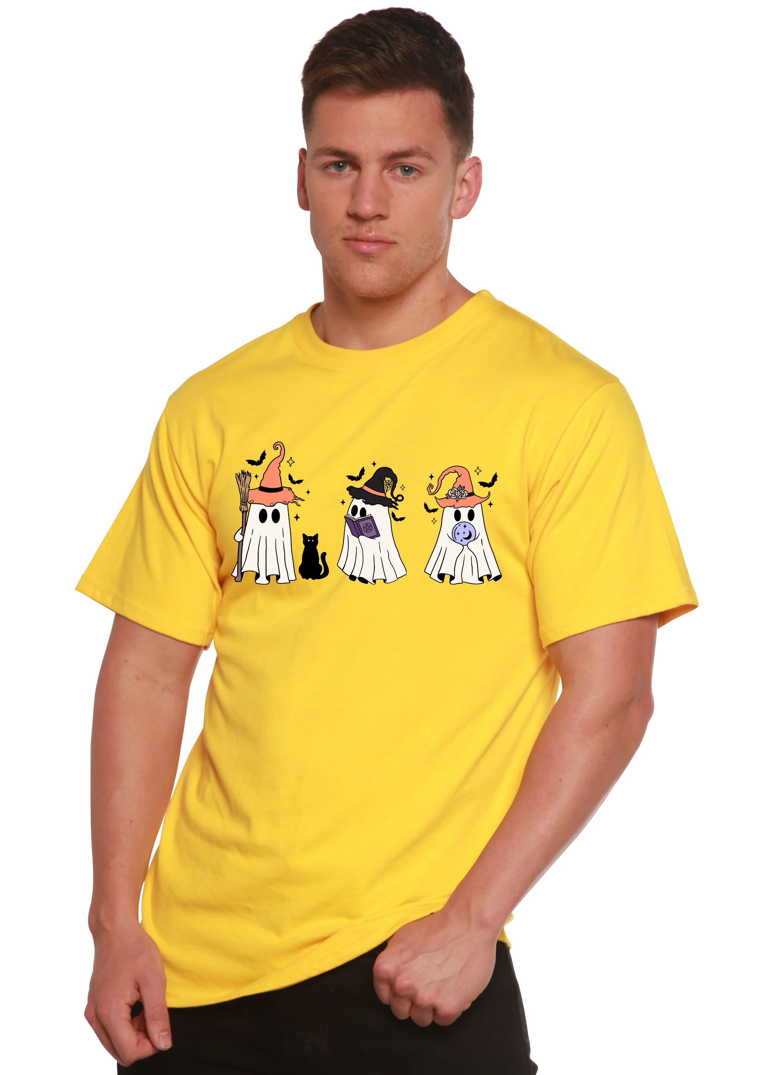 Halloween Boo Men's Bamboo Viscose/Organic Cotton Short Sleeve Graphic T-Shirt - Image 4
