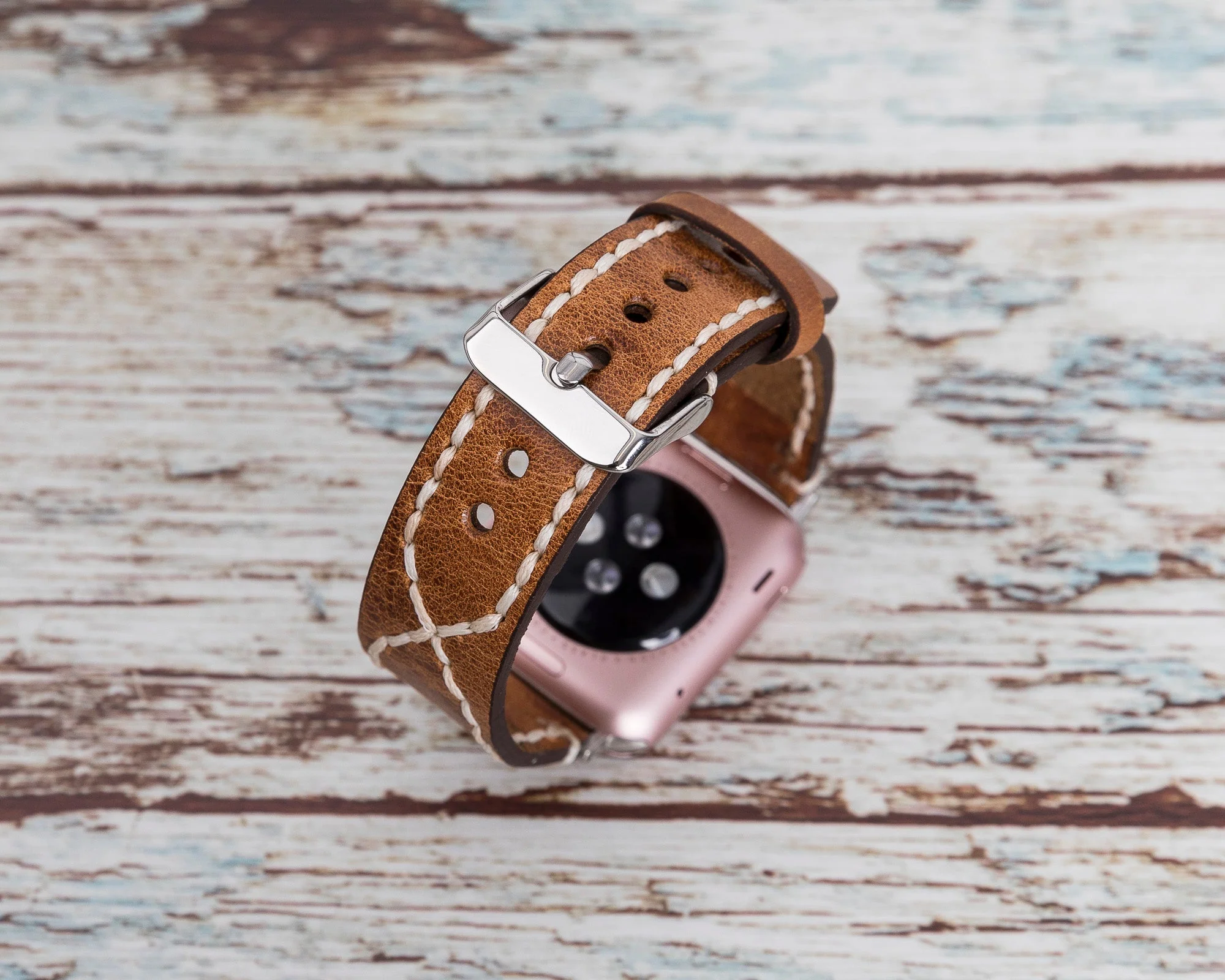 Handmade Genuine Leather Apple Watch Band Series 11/10/9/8/7/6/5/4/ SE / Ultra 1/2/3 - Image 6