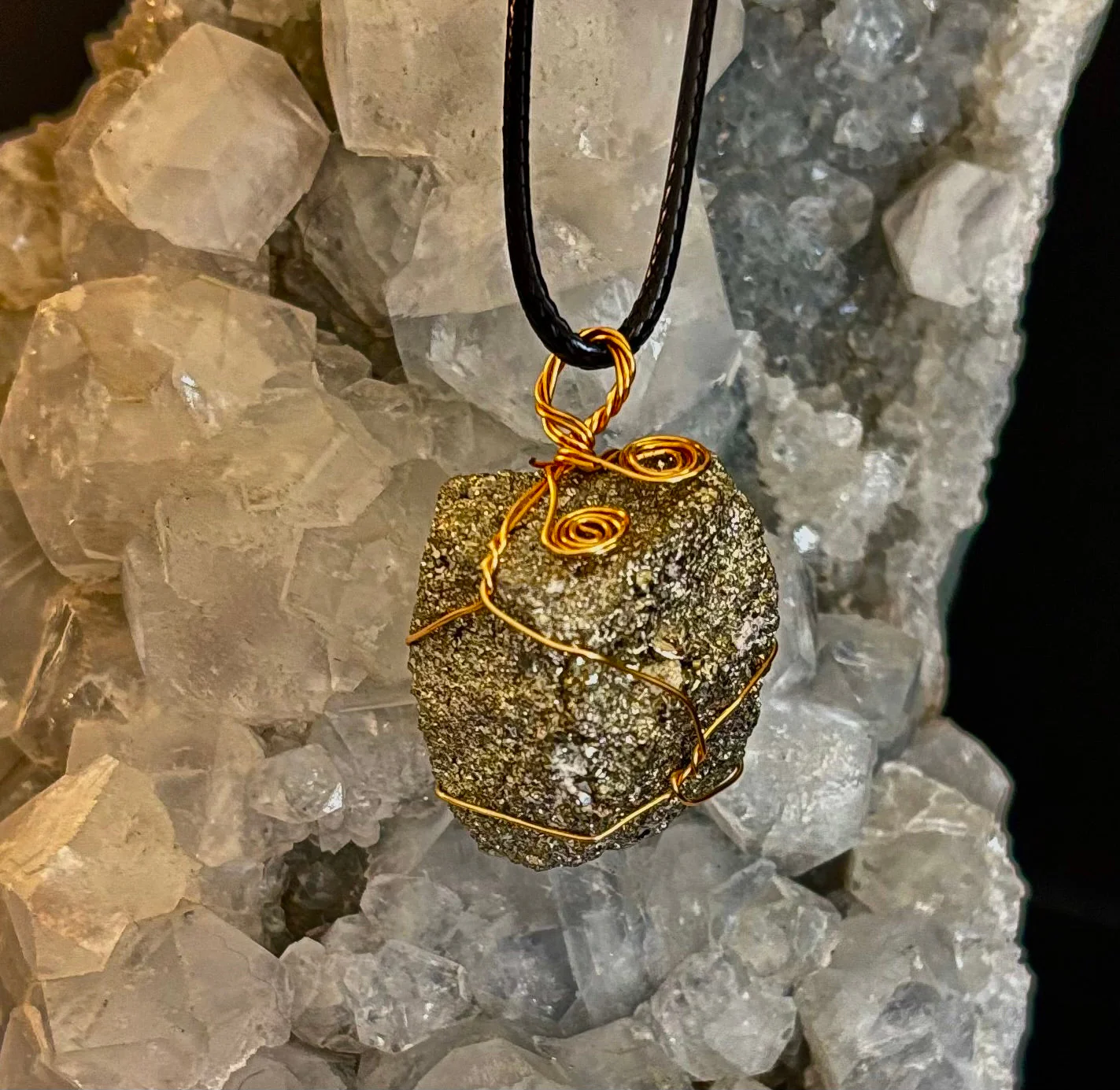Handmade Pyrite Necklace β Genuine Crystal for Abundance & Strength - Image 9