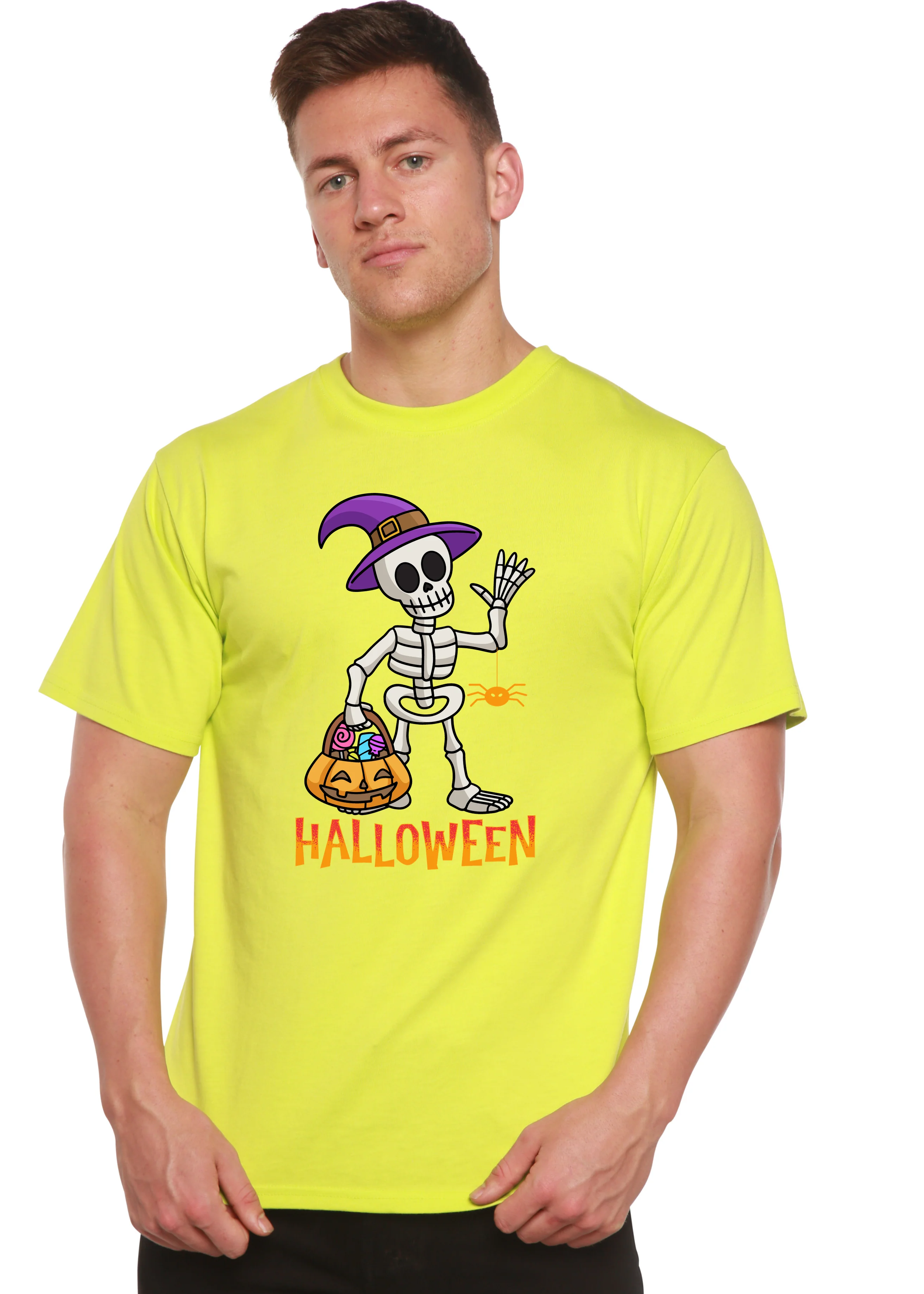 Happy Halloween Unisex Bamboo Viscose/Organic Cotton Short Sleeve Graphic T-Shirt - Image 10