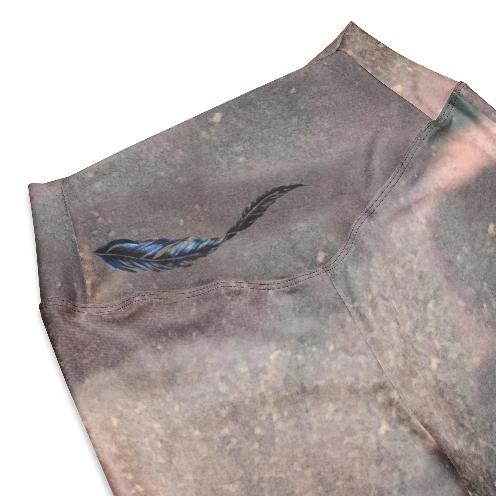 Hazey Breeze Feather High Waist Flare leggings PL - Image 4
