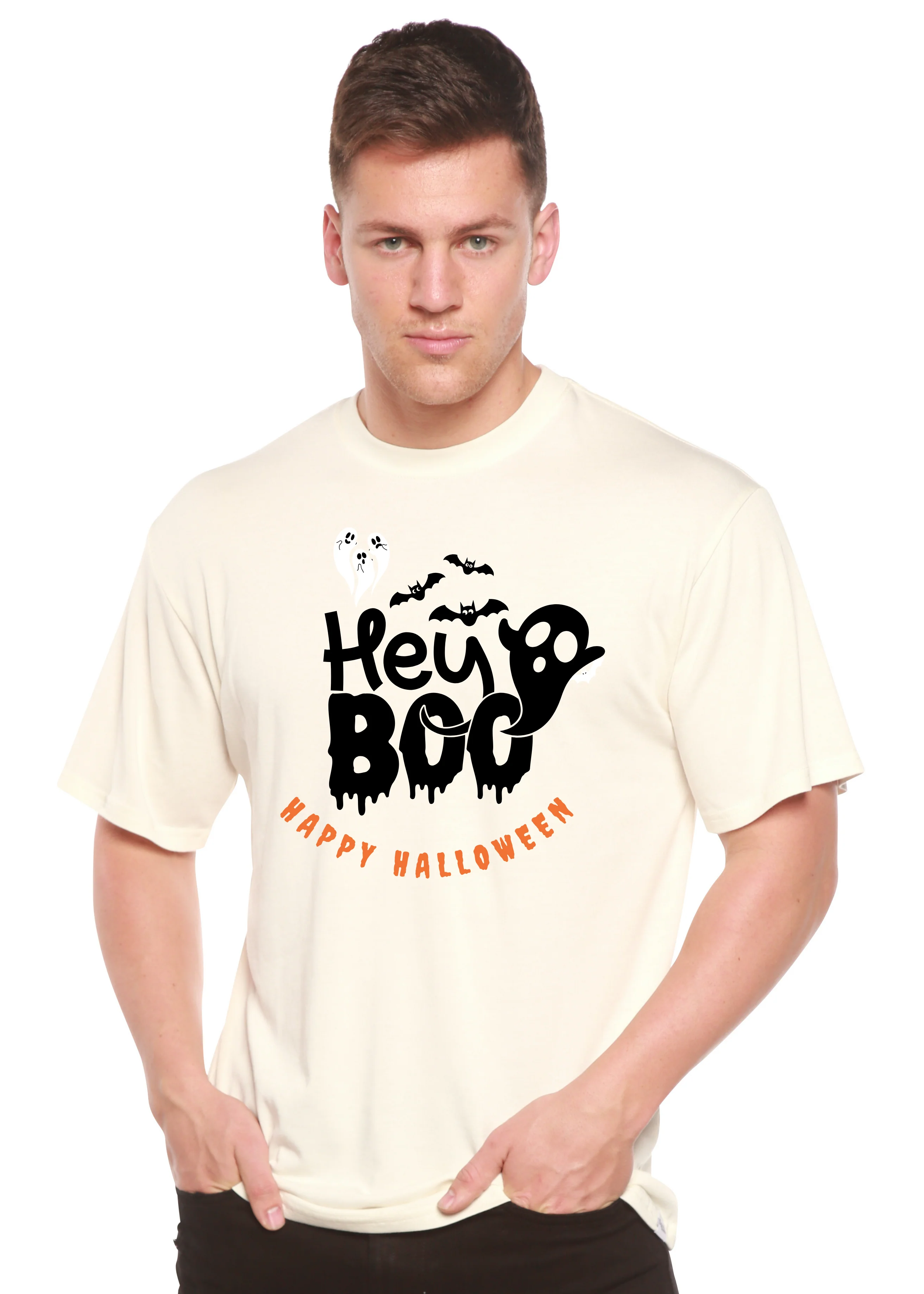 Hey Boo Men's Bamboo Viscose/Organic Cotton Short Sleeve Graphic T-Shirt - Image 2