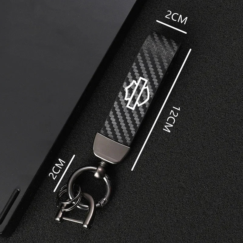 High-Grade Suede Leather Motorcycle Keychain - Image 3