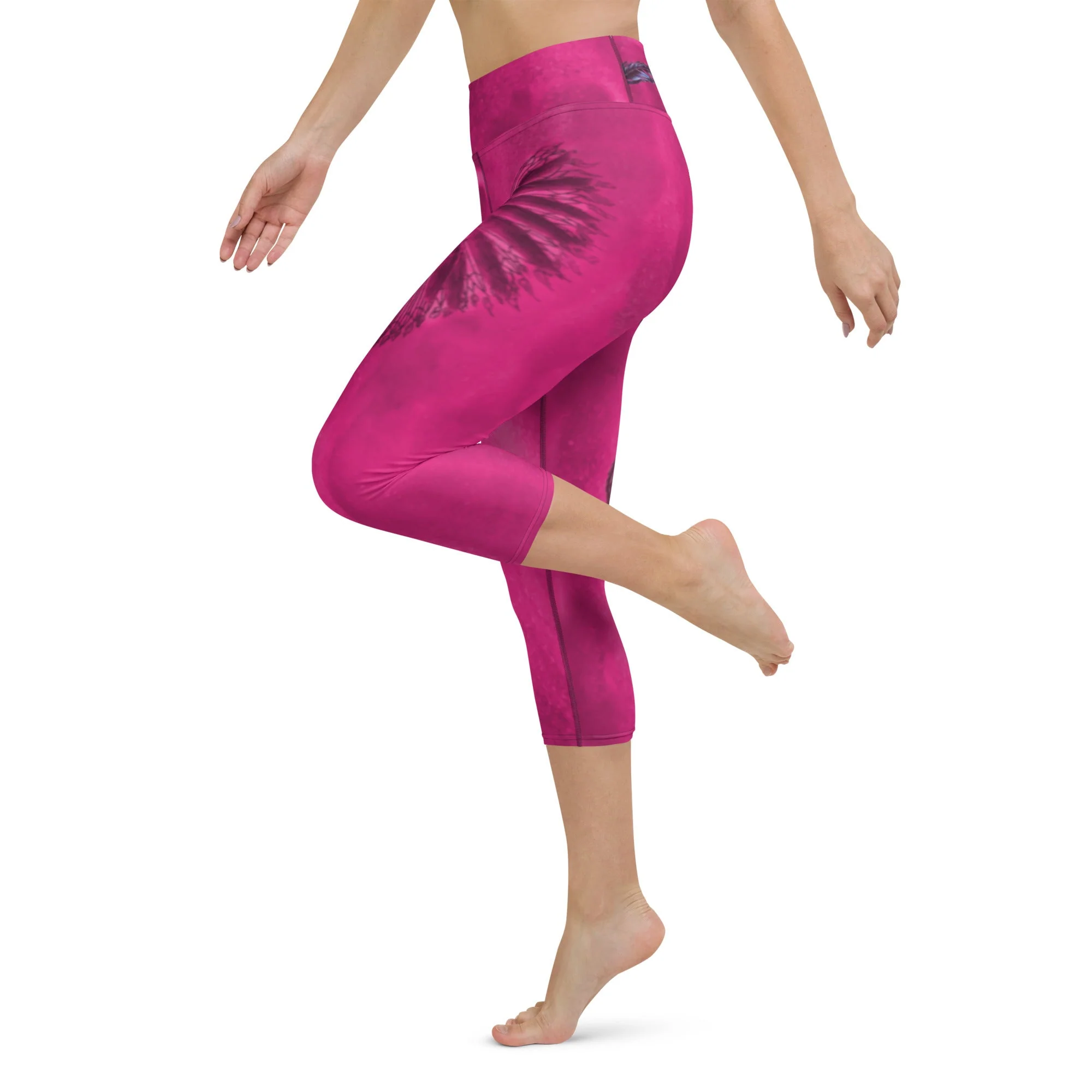 Hot Pink Hazey Breeze High Waist Capri Leggings - Image 6