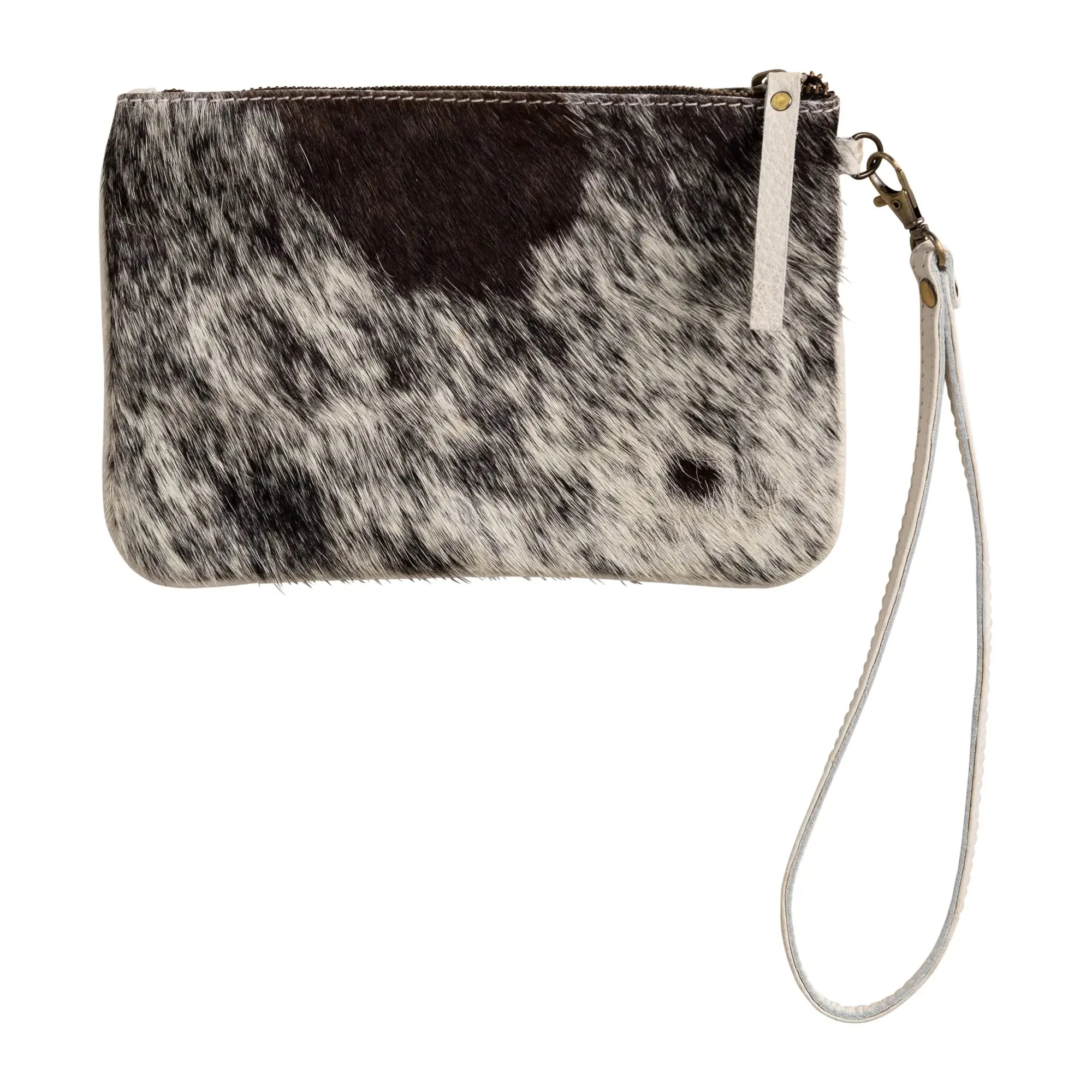 Huntley Equestrian Cowhide Wristlet Handbag Small with Zipper - Image 2