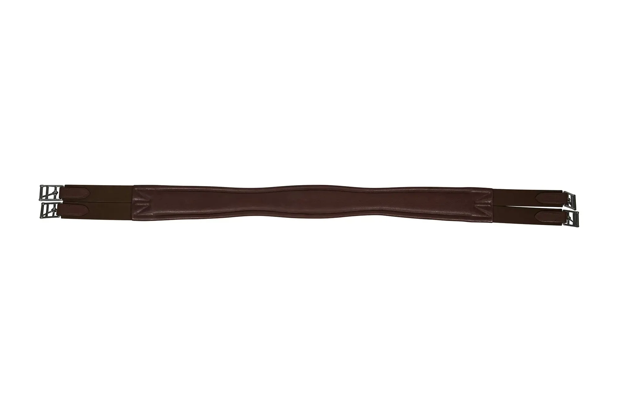 Huntley Equestrian Sedgwick Leather Fancy Stitched Padded Leather Contour Shaped Girth with Double End Elastic - Image 13